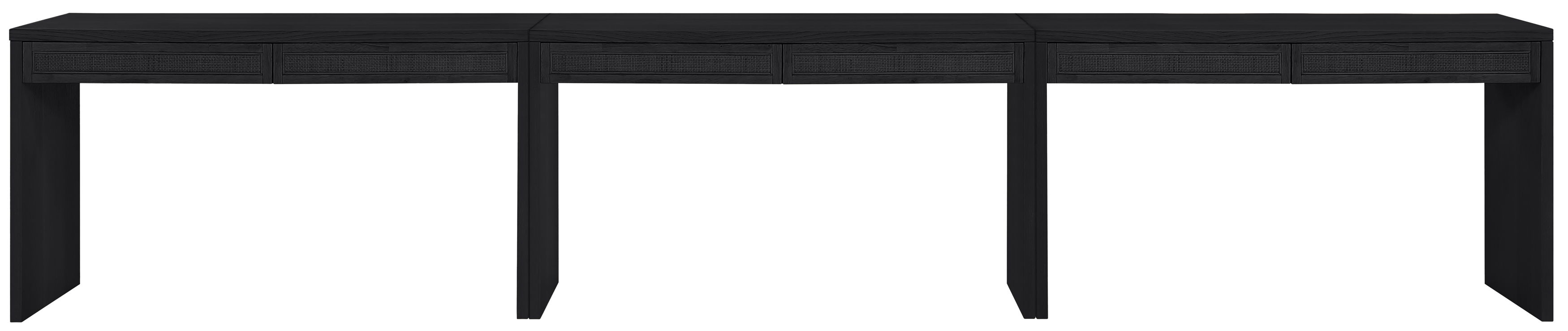 Avro - Solid Wood And Oak Veneer 3 Piece Desk - Black