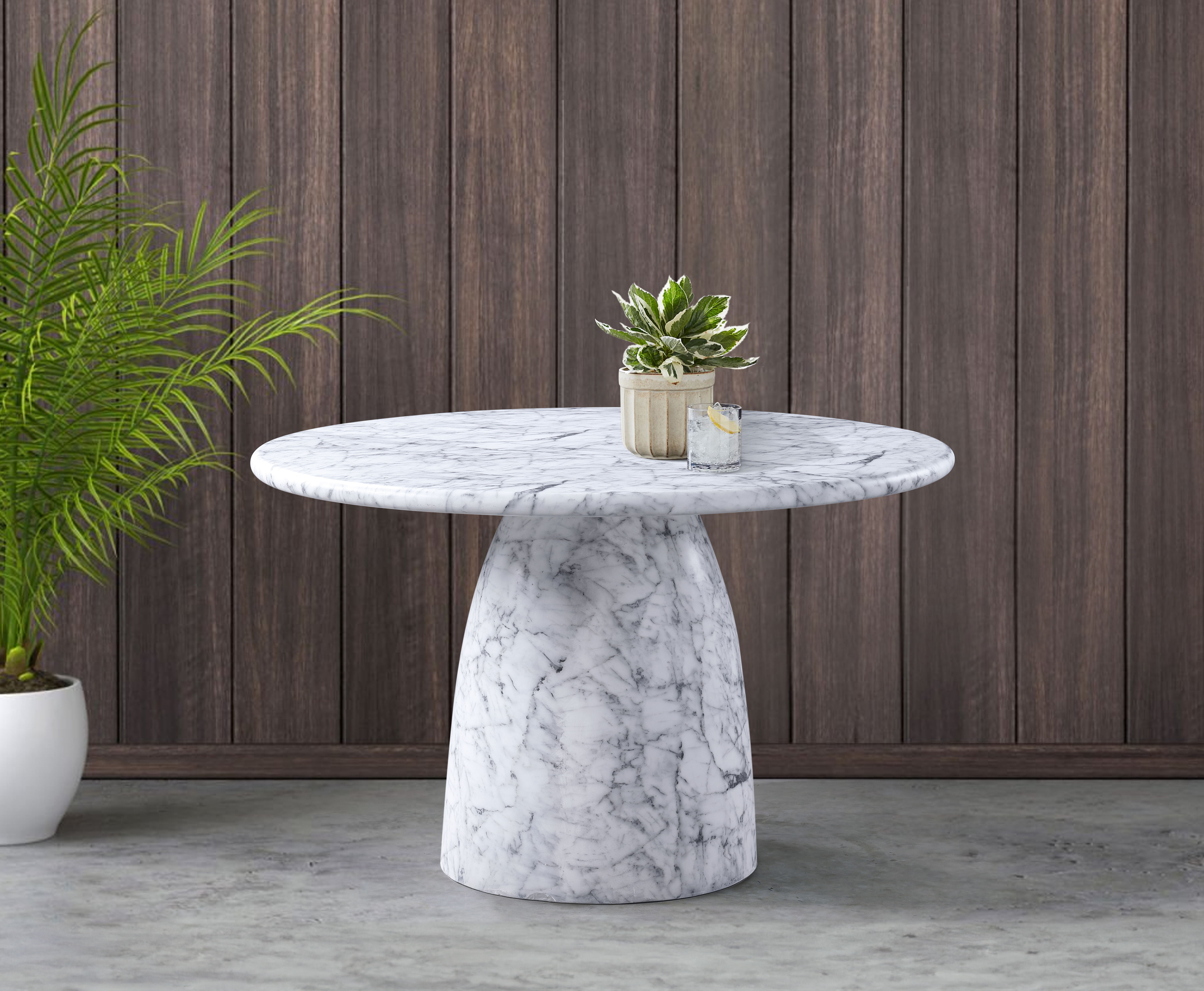 Cosenza - 48.5" Marble Finish Concrete Dining Table - White