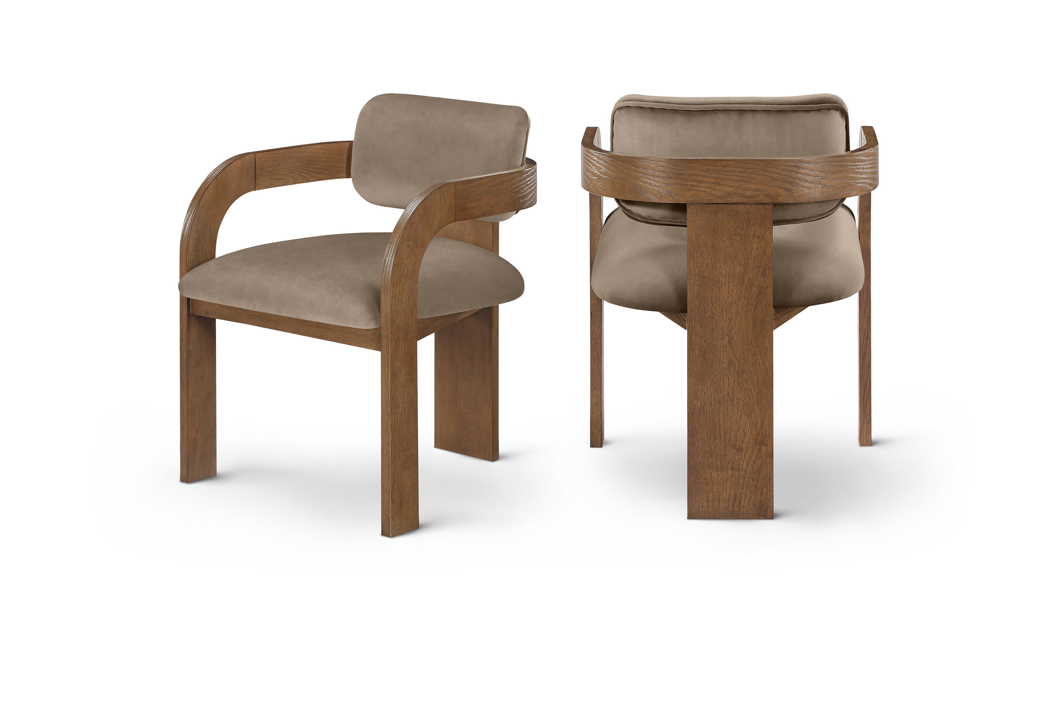 Cedra - Velvet Performance Fabric Upholstered Dining Chair (Set of 2) - Taupe