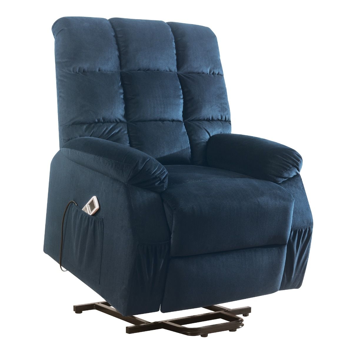 Ipompea - Recliner With Power Lift & Massage - Black Velvet, black