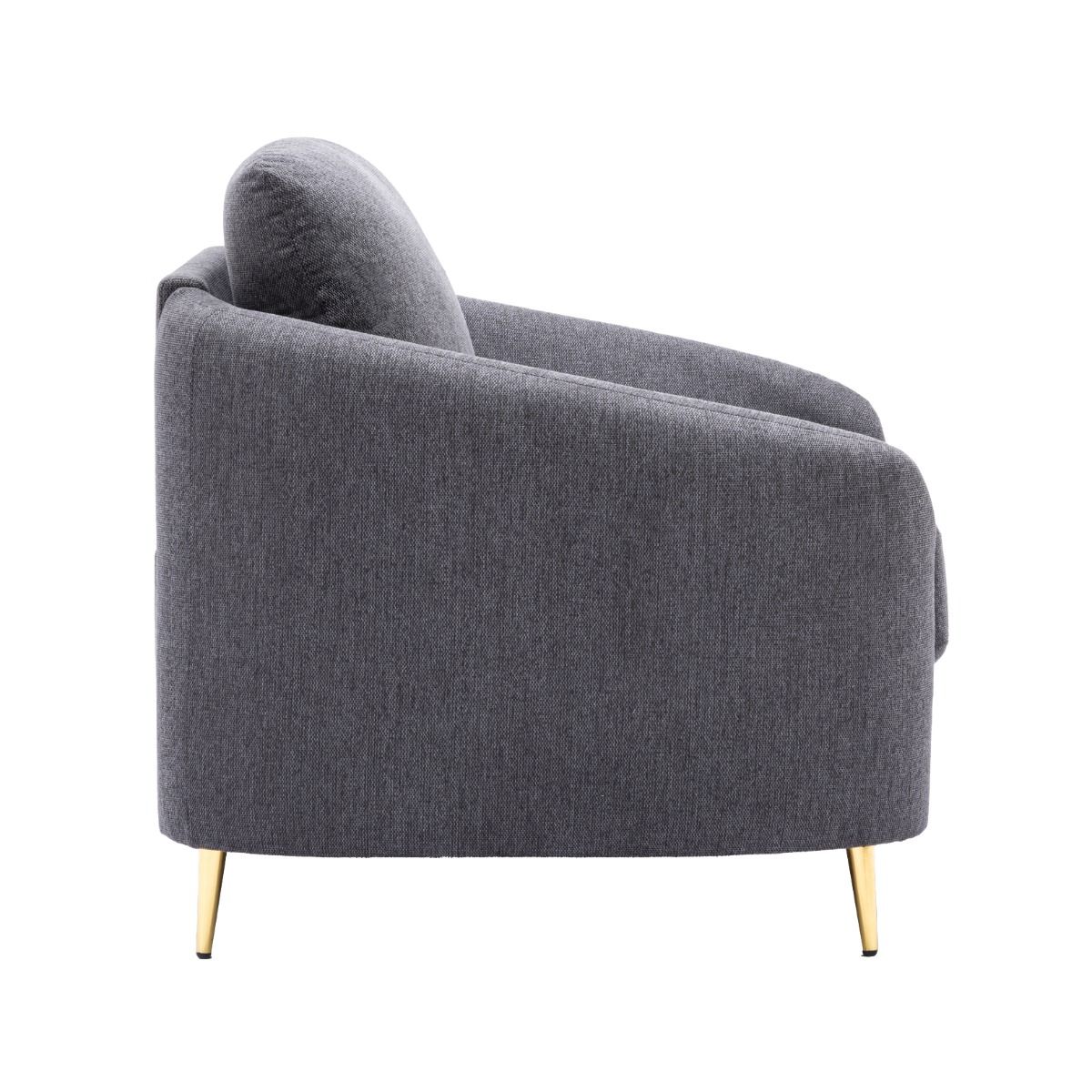 Yuina - Chair - Gray Linen, dark gray, view 2