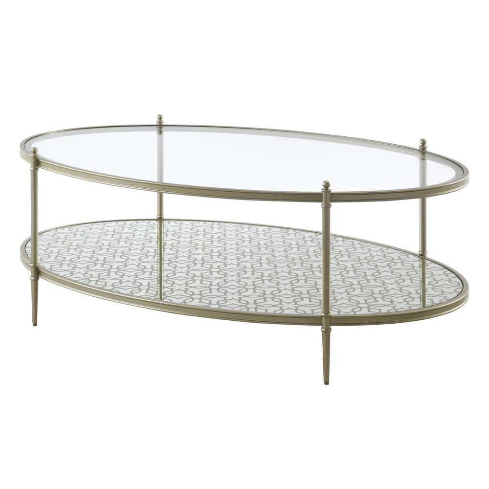 Zaba - Coffee Table - Glass Top & Champagne, silver, view 2