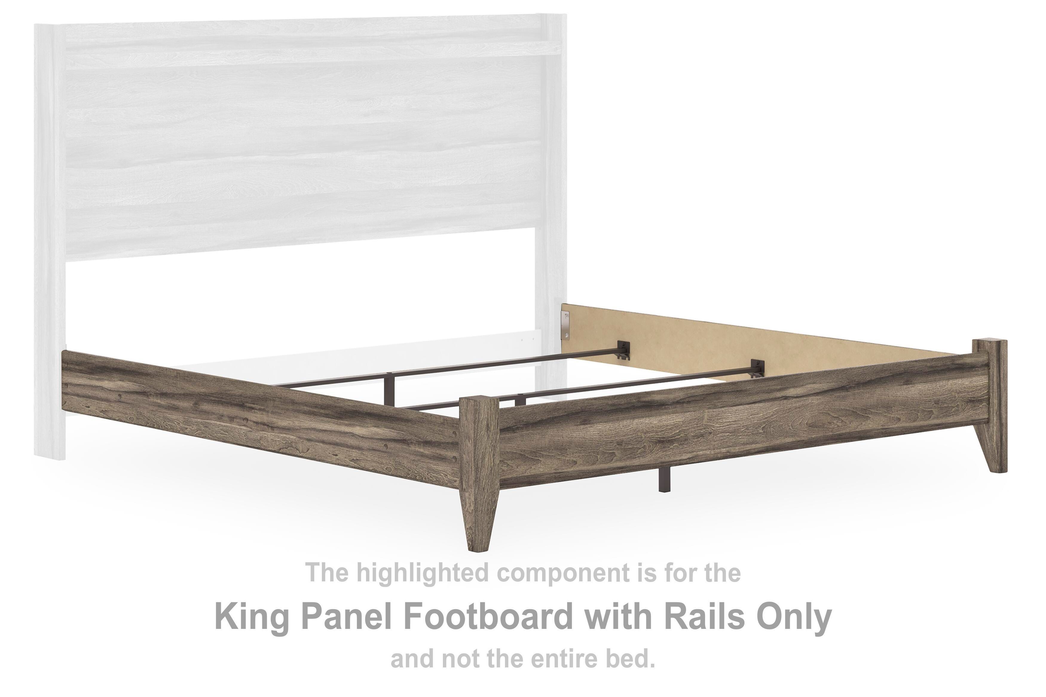 Elbrim – King Panel Footboard With Rails – Brown