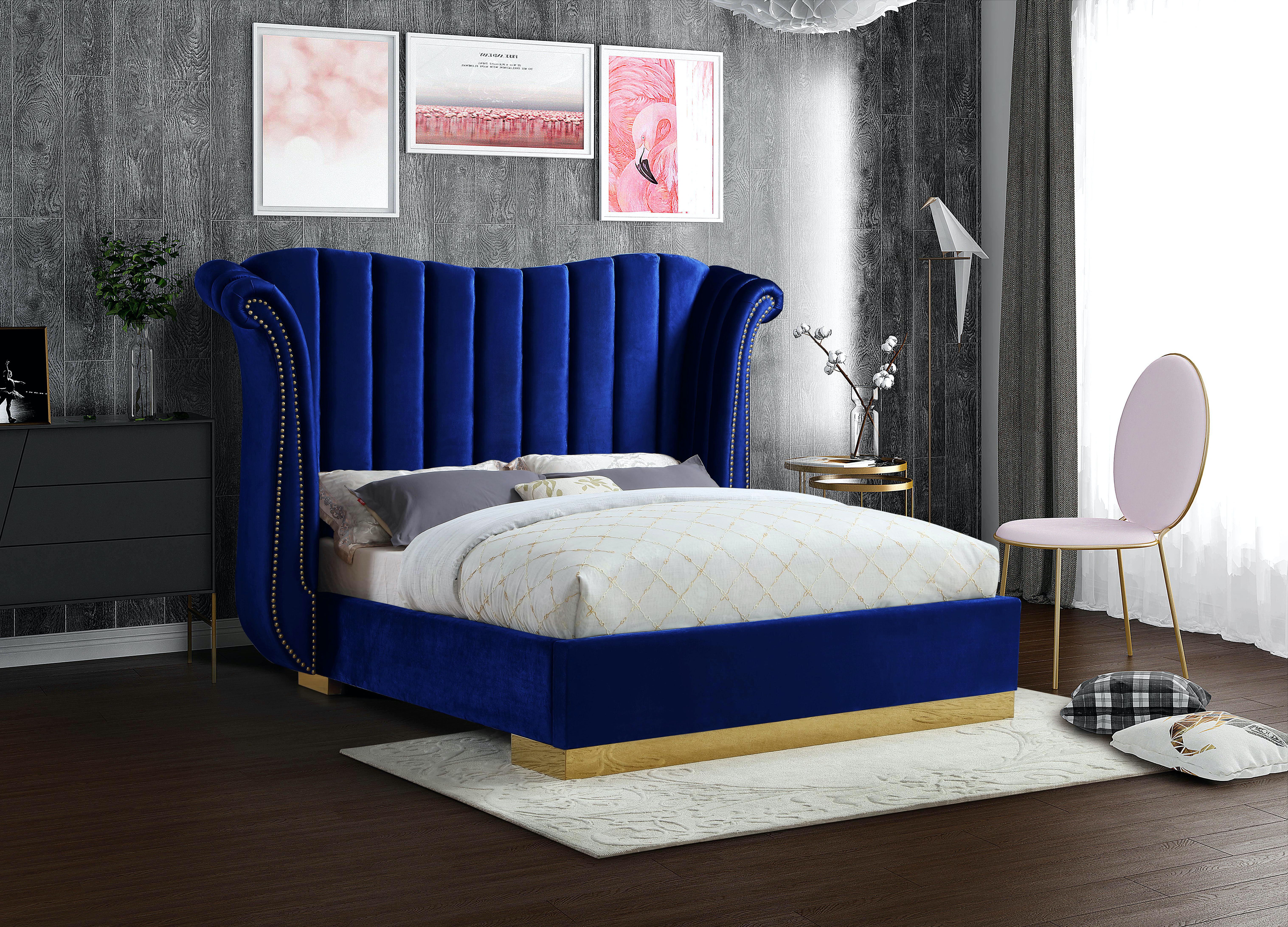 Flora - King Bed - Navy
