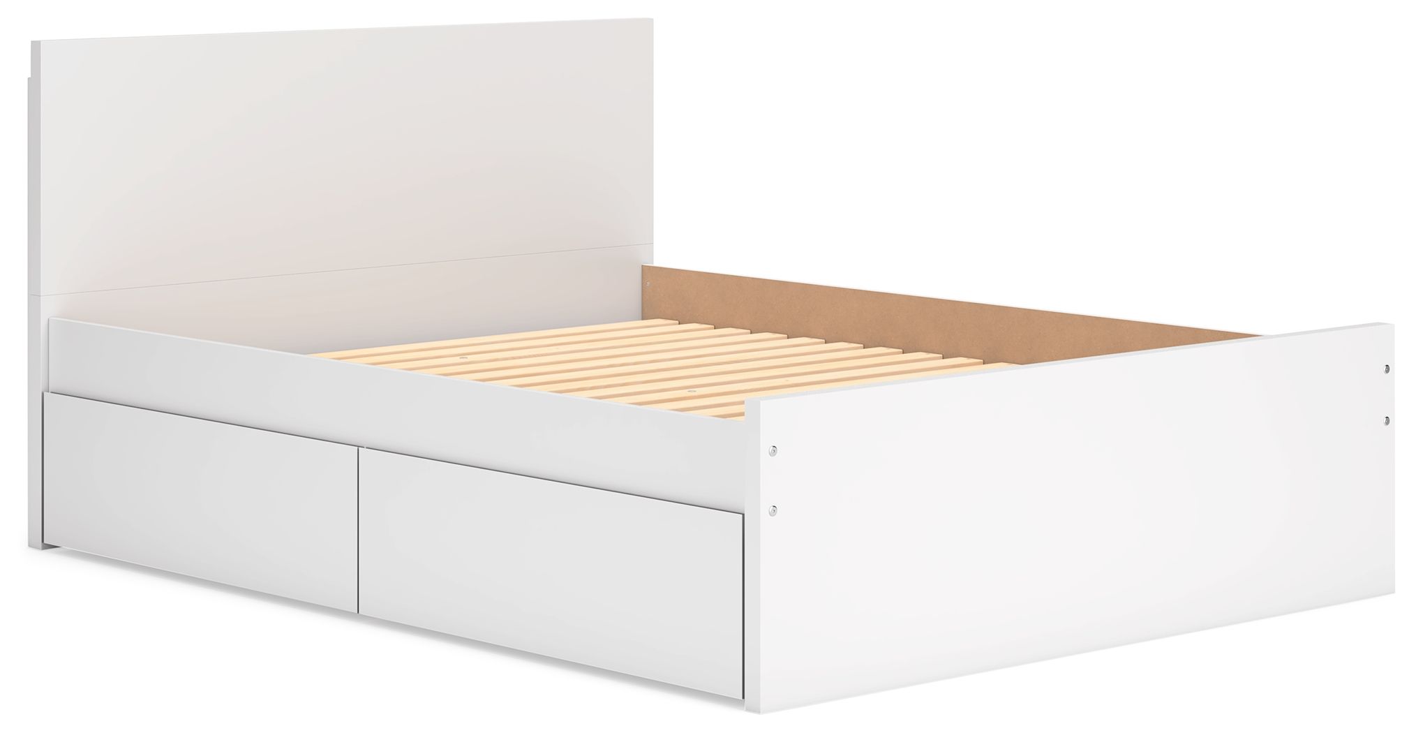 Onita - Queen Panel Platform Bed With 2 Side Storage - White
