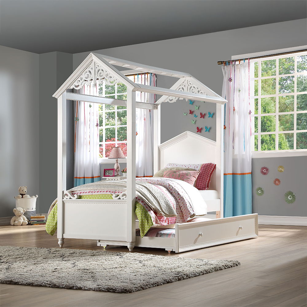 Rapunzel - Twin Bed - White, white