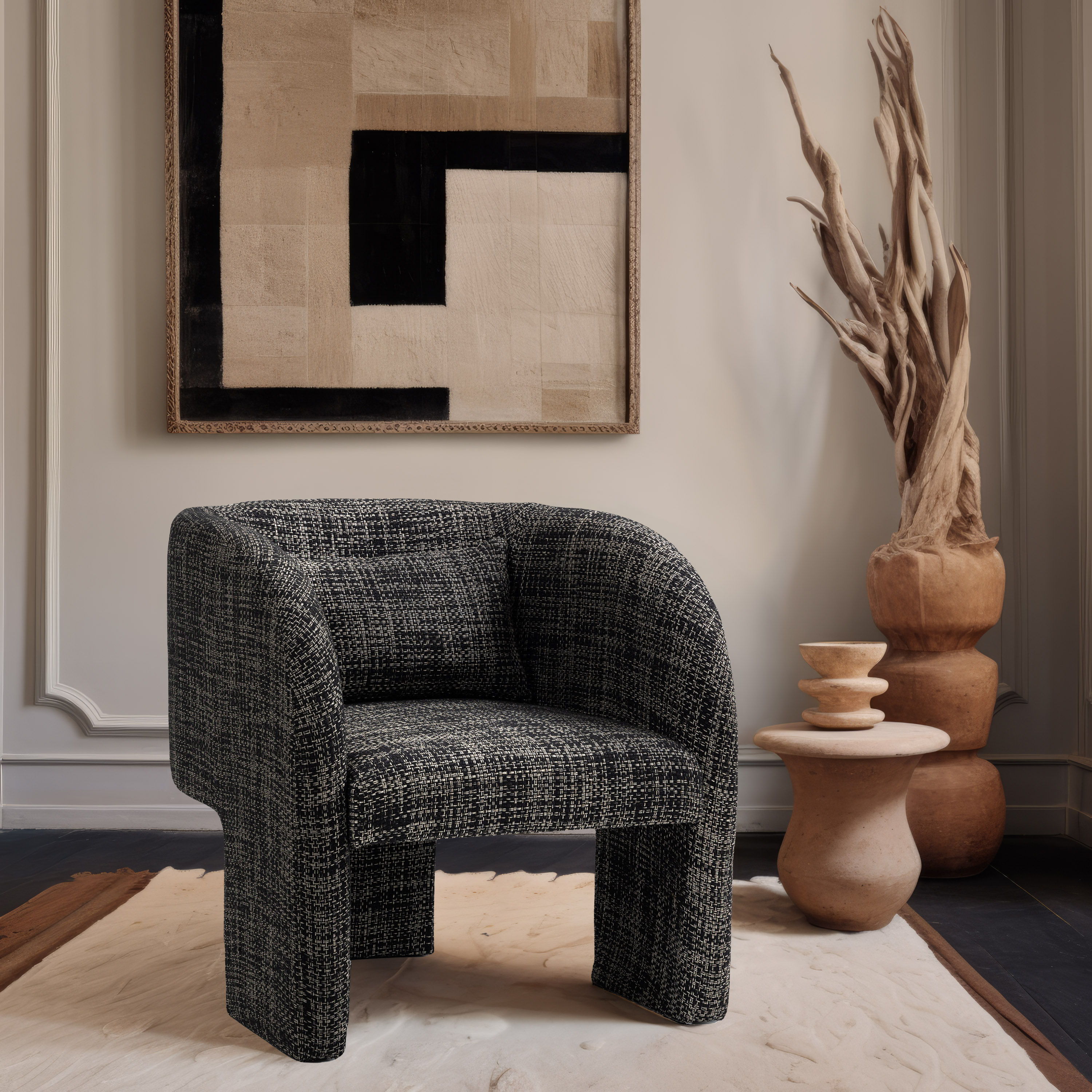 Sawyer - Weaved Accent Chair - Black