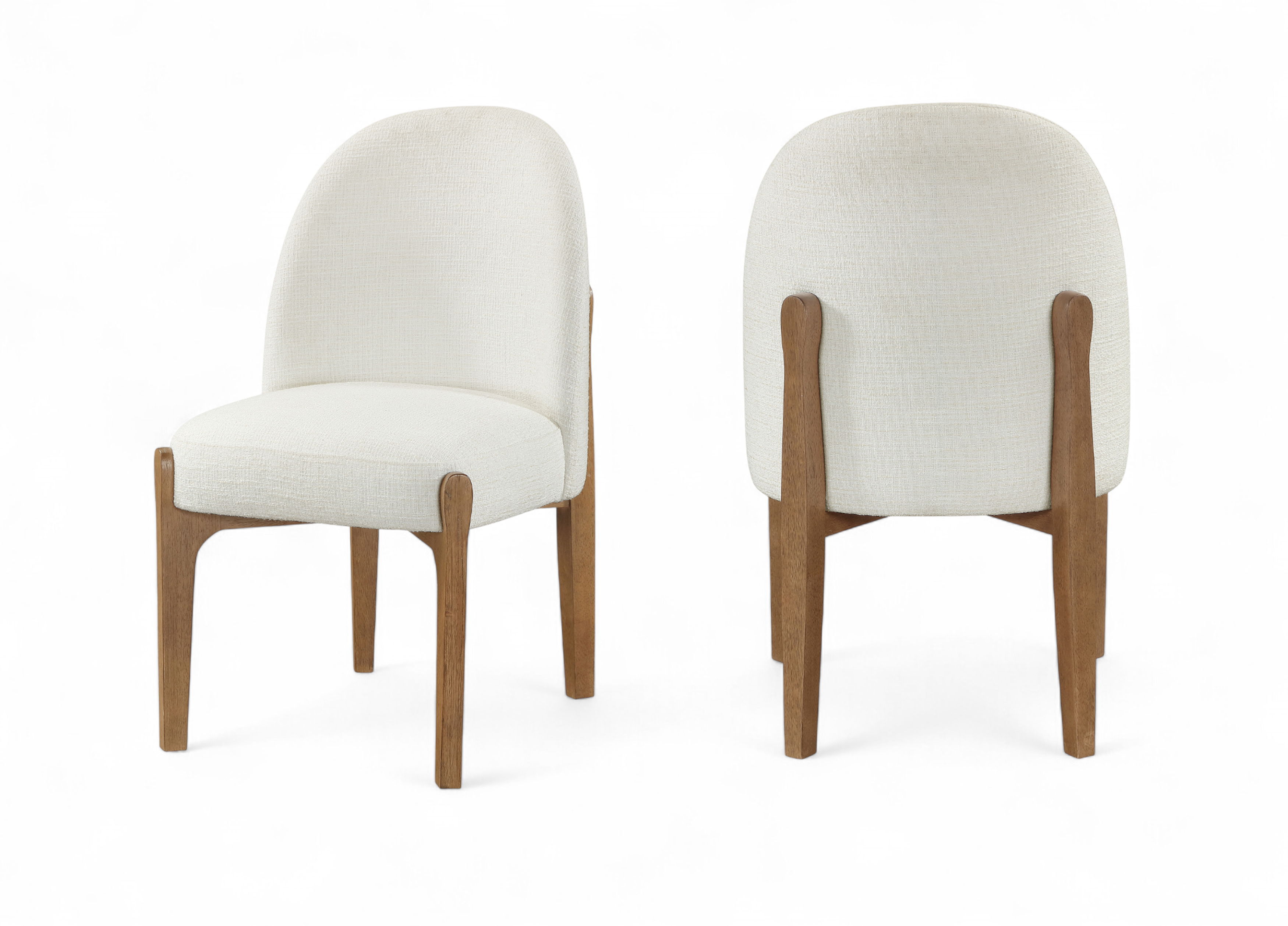 Torino - Fabric Upholstered Dining Chair (Set of 2) - Cream / Brown