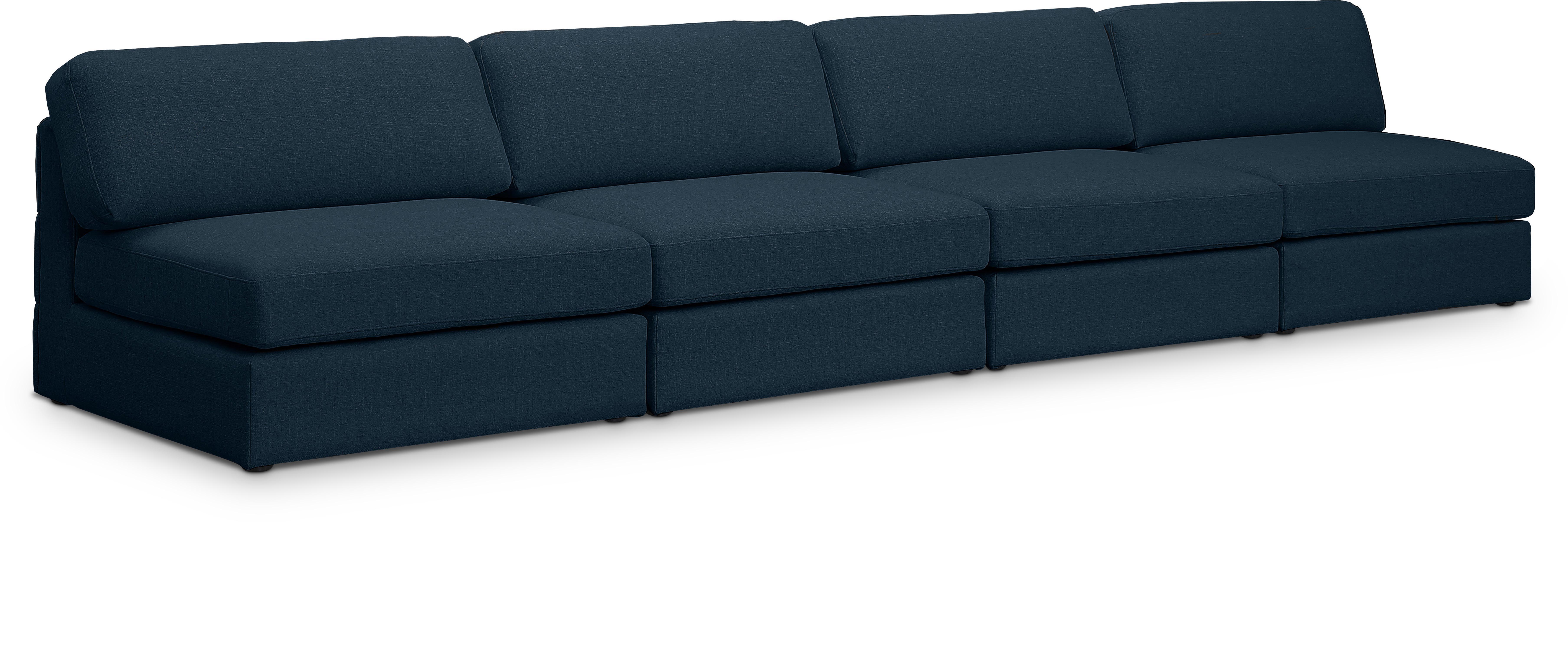 Beckham - Modular 4 Seat Armless Sofa - Navy