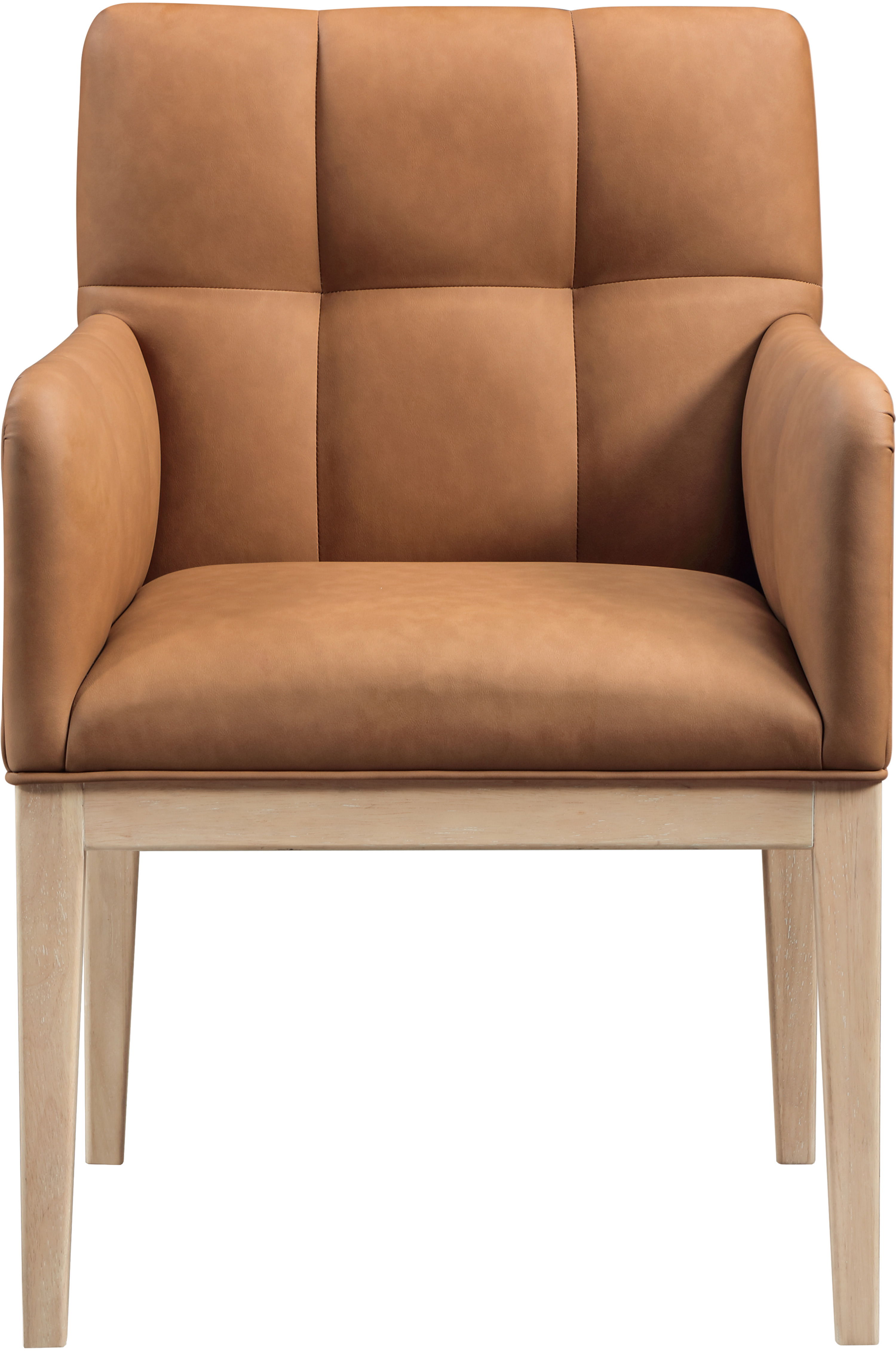 Adrian - Faux Leather Dining Arm Chair (Set of 2) - Cognac