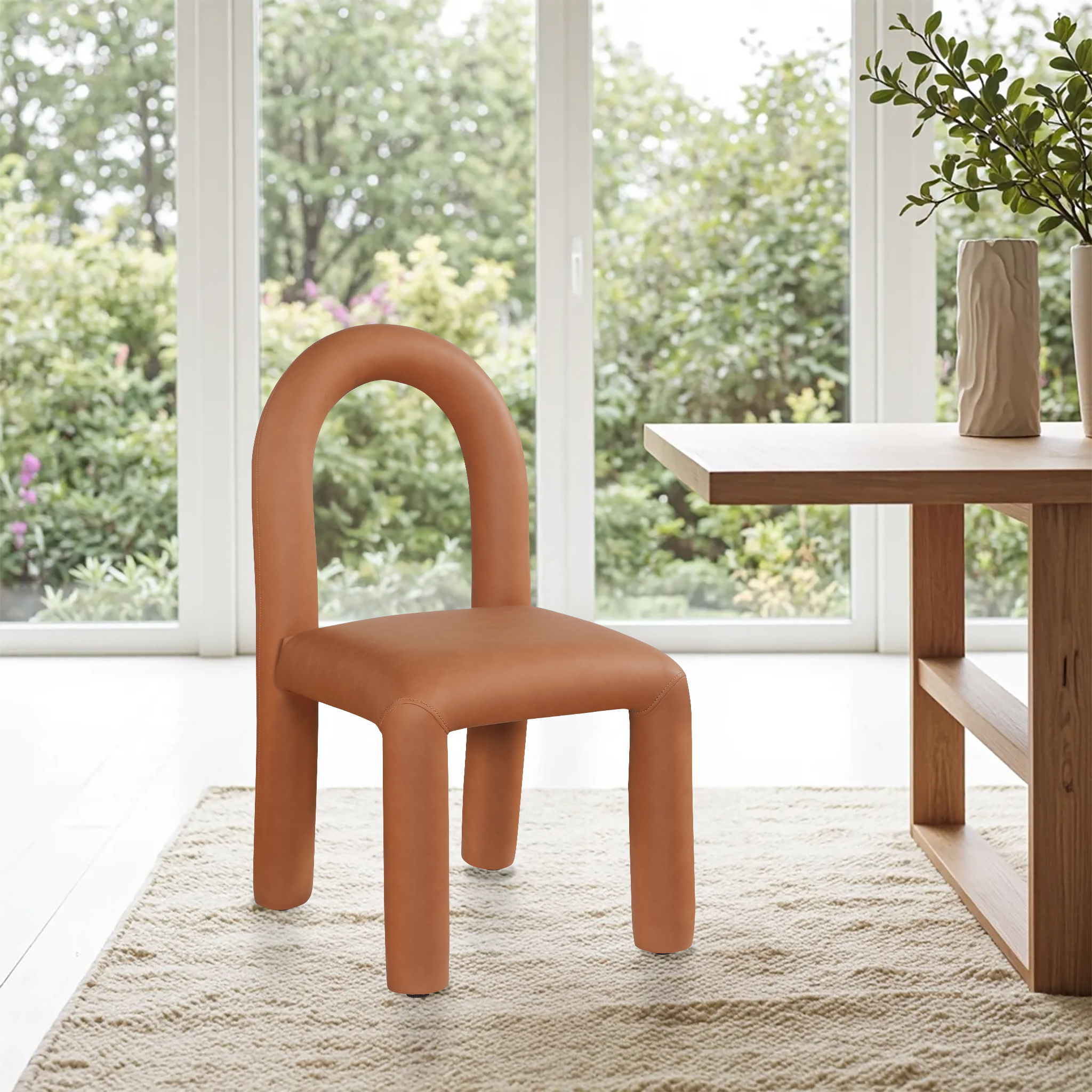 Amari - Faux Leather Dining Chair (Set of 2) - Cognac
