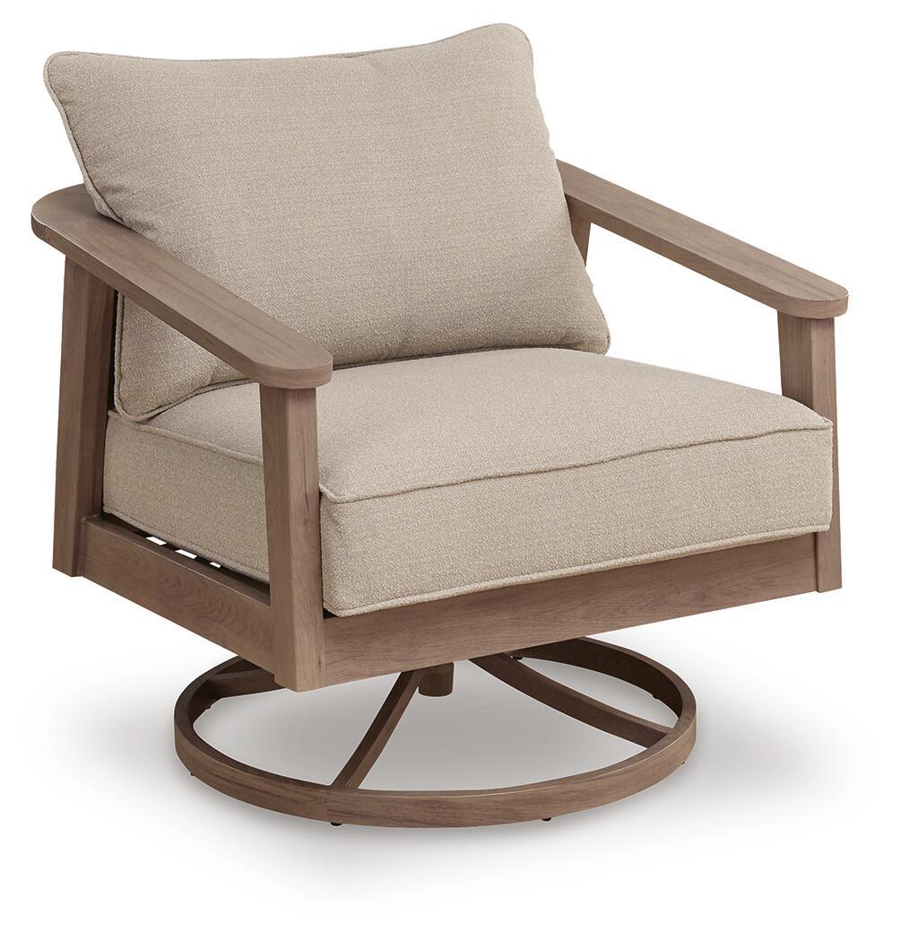 Harmony Headlands – Swivel Lounge With Cushion – Natural / Gray