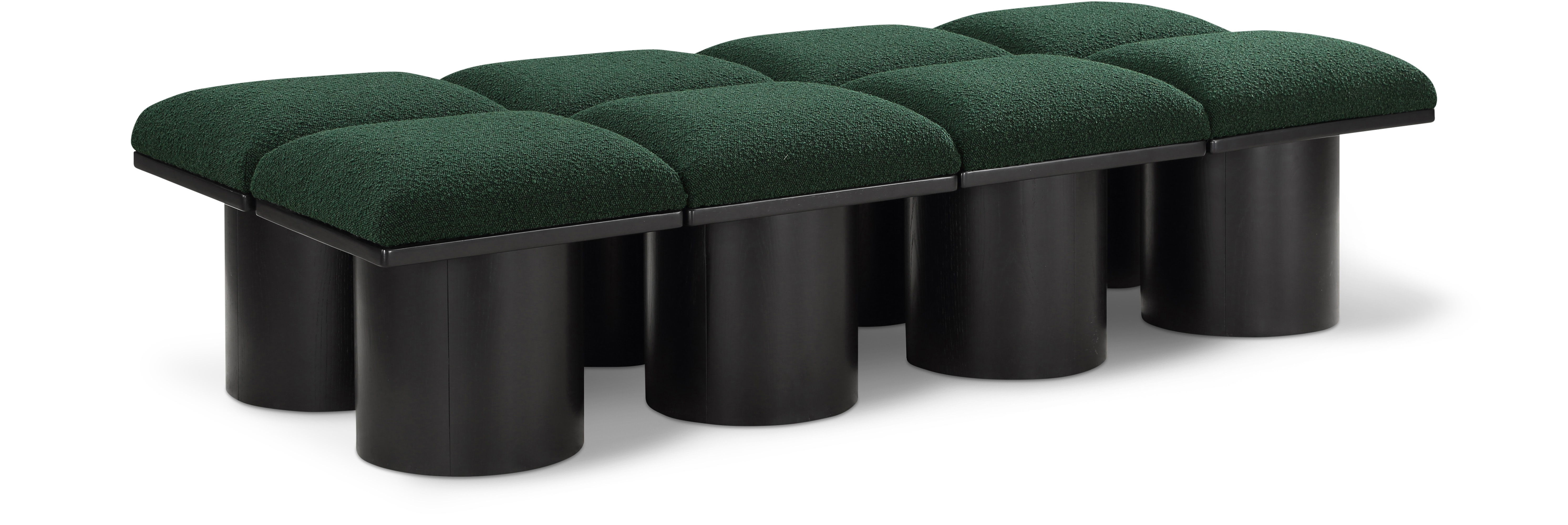 Pavilion - 72" 8 Piece Modular Bench With Black Base - Green