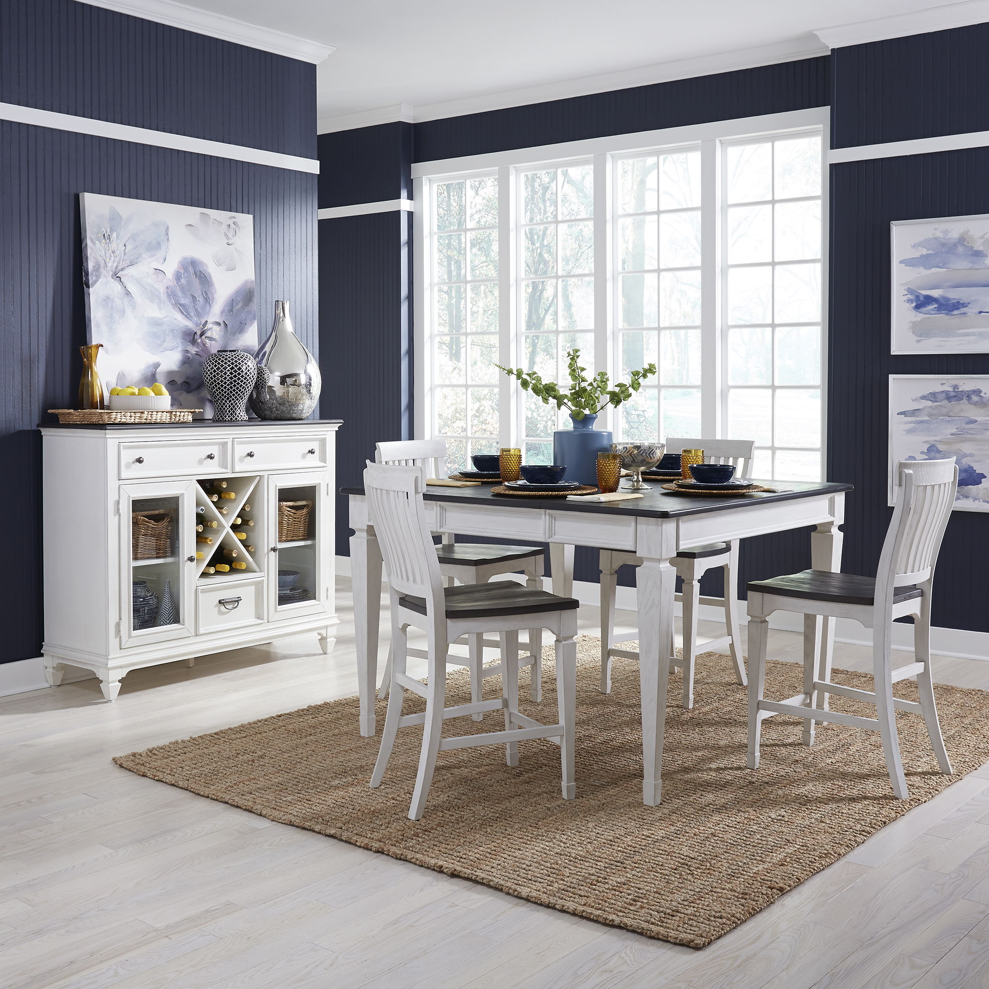 Liberty Furniture Allyson Park - 5 Piece Gathering Table Set - White