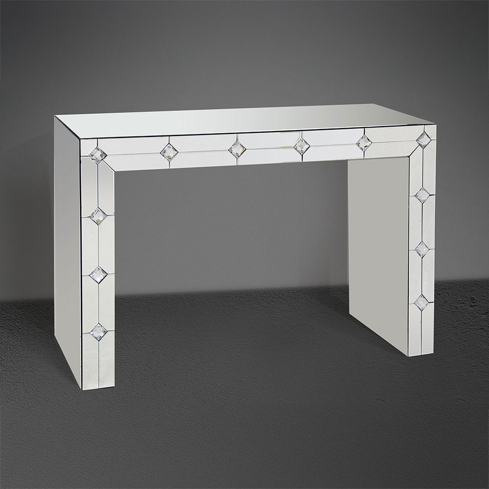Hessa - Console Table - Mirrored & Faux Rhinestone, silver, view 6