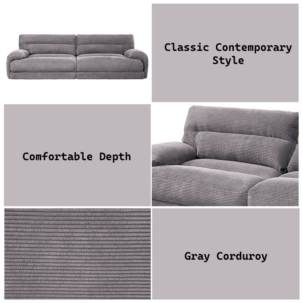 Cadenza - Sofa - Gray Corduroy, gray, view 8