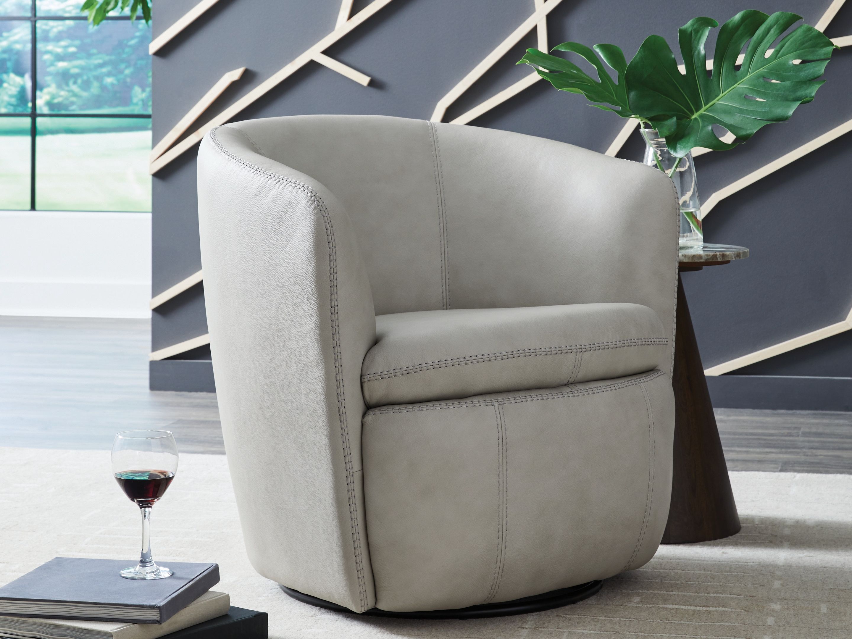 Ashley Furniture Kierreys - Swivel Accent Chair - Bone - Image 2