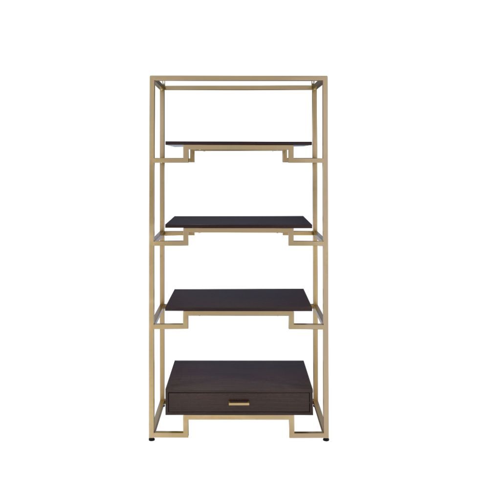 Yumia - Bookshelf - Gold & Walnut, gold, view 2