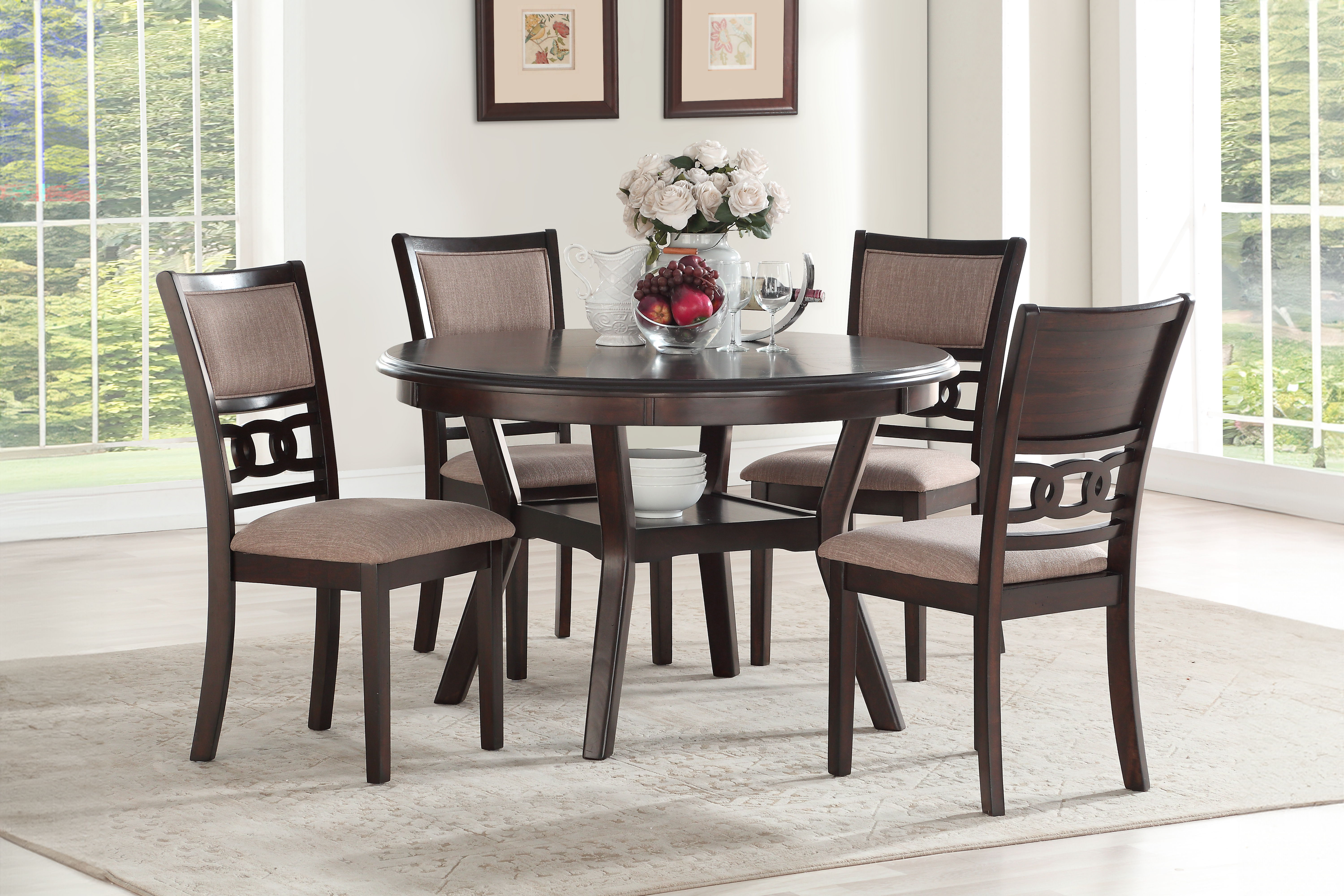 Gia - Swivel Counter Stool - Cherry / Brown