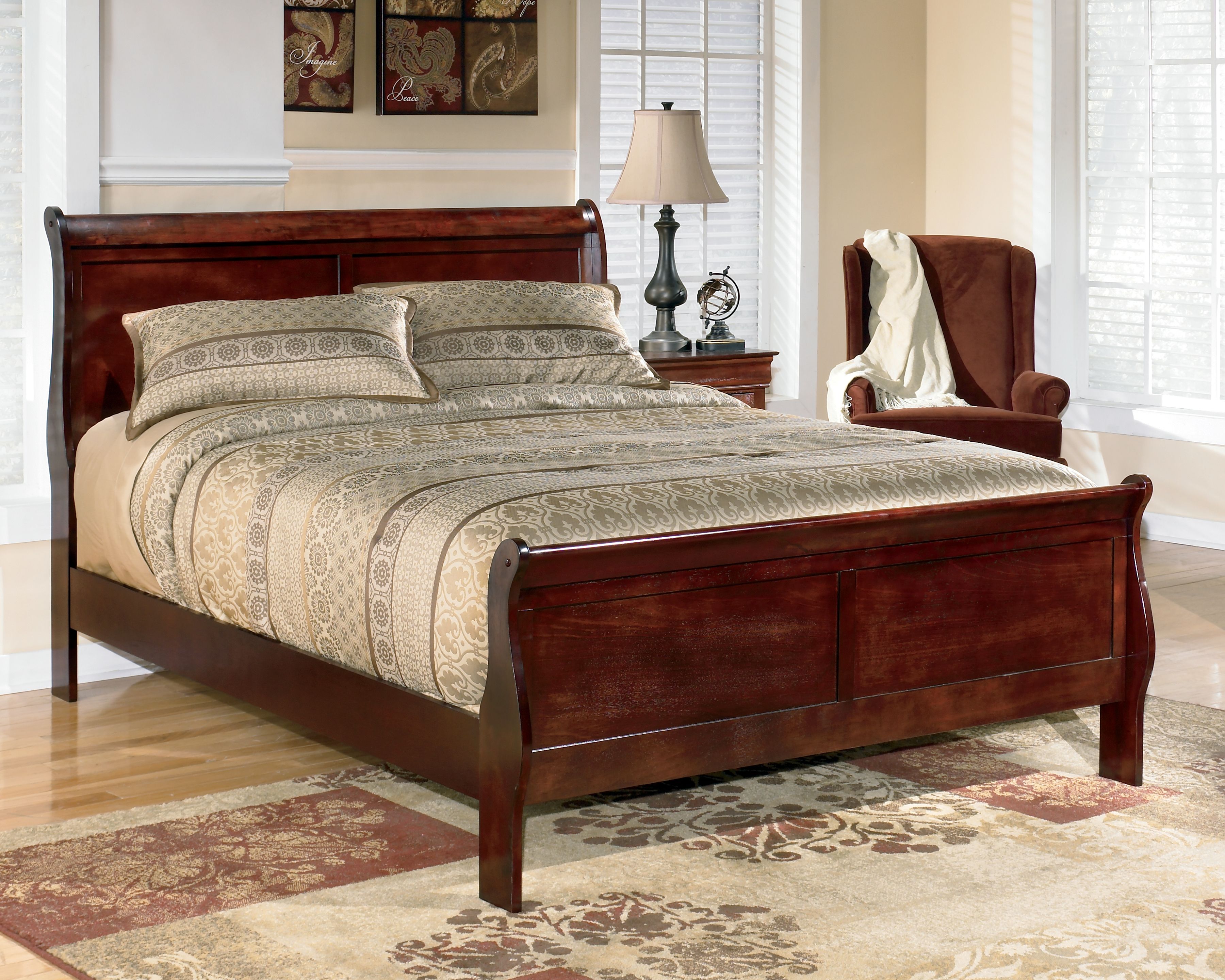 Ashley Furniture Alisdair - King Sleigh Bed - Dark Brown - Image 7