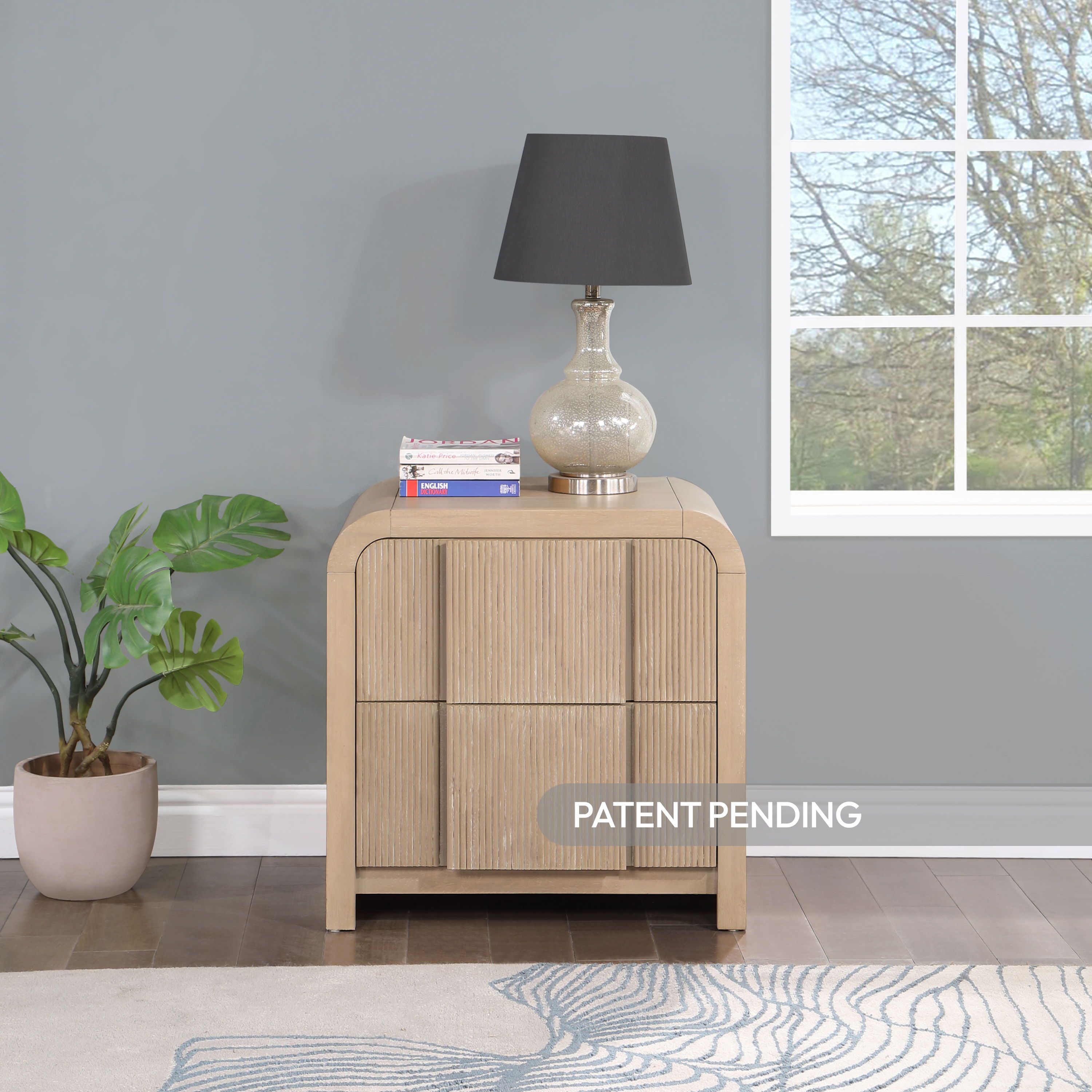 Fluted - Night Stand - Natural