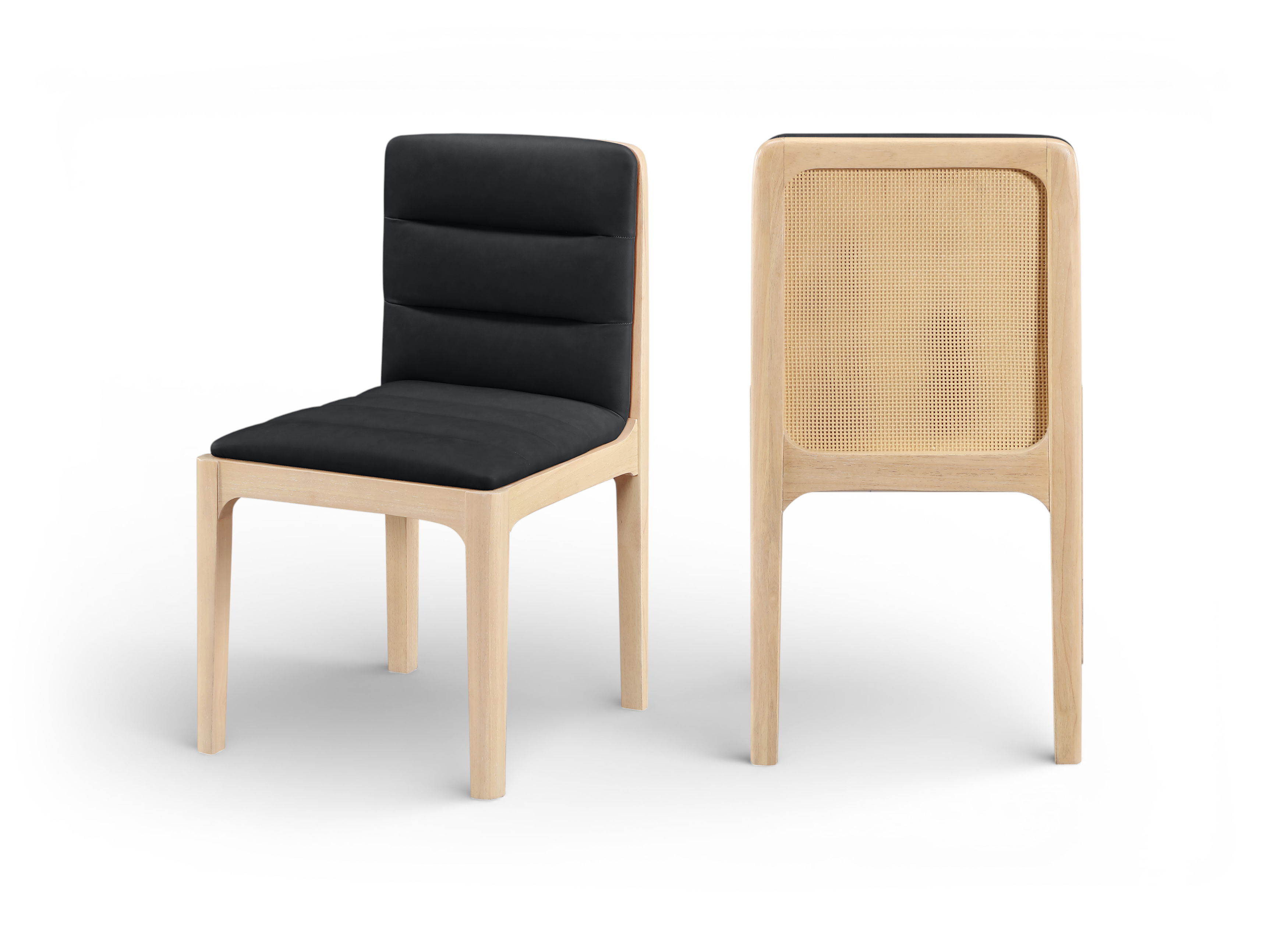 Ellis - Vegan Leather Upholstered Dining Chair (Set of 2) - Black