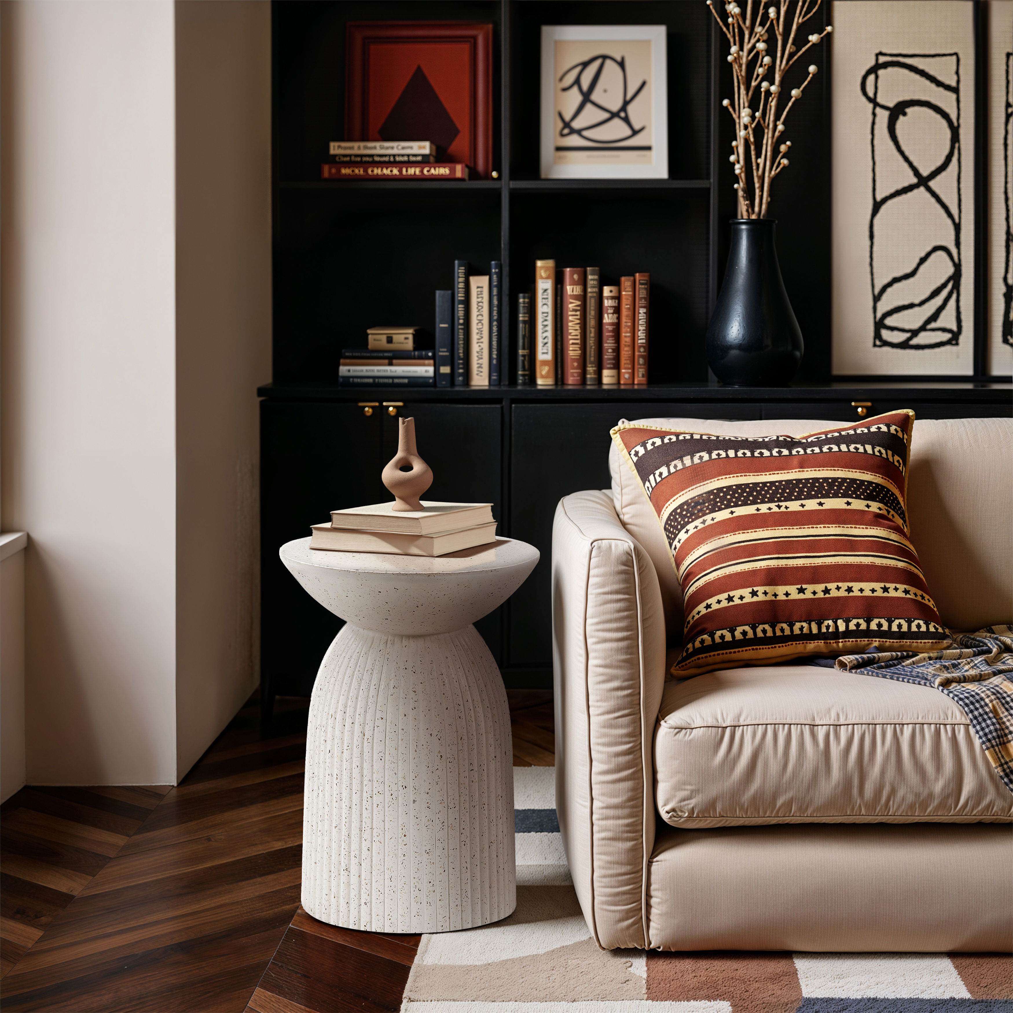 Opani - Concrete End Table - Terrazzo