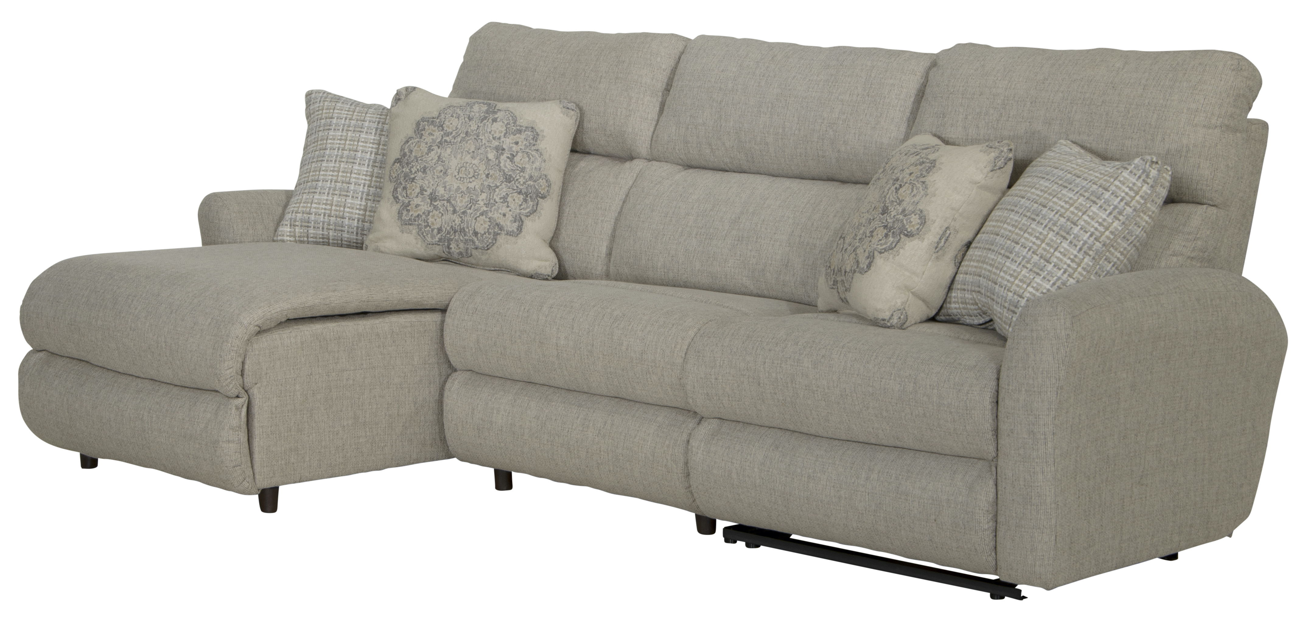 McPherson - 3 Piece Power Reclining Sectional With 1 LSF Lay-Back Chaise And 1 Lay-Flat Recliner - Beige