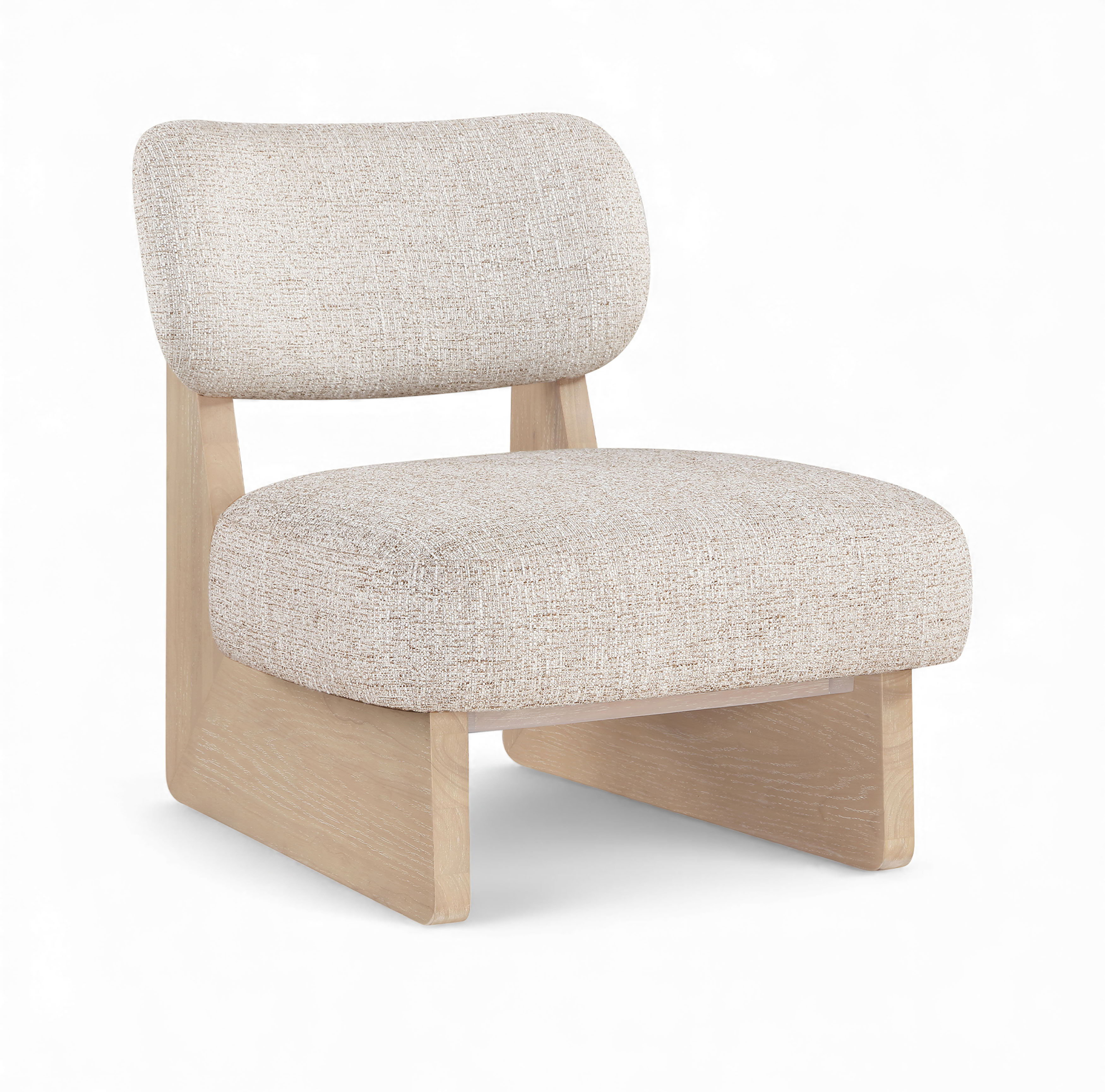 Linen Textured Fabric Upholstered Accent Chair