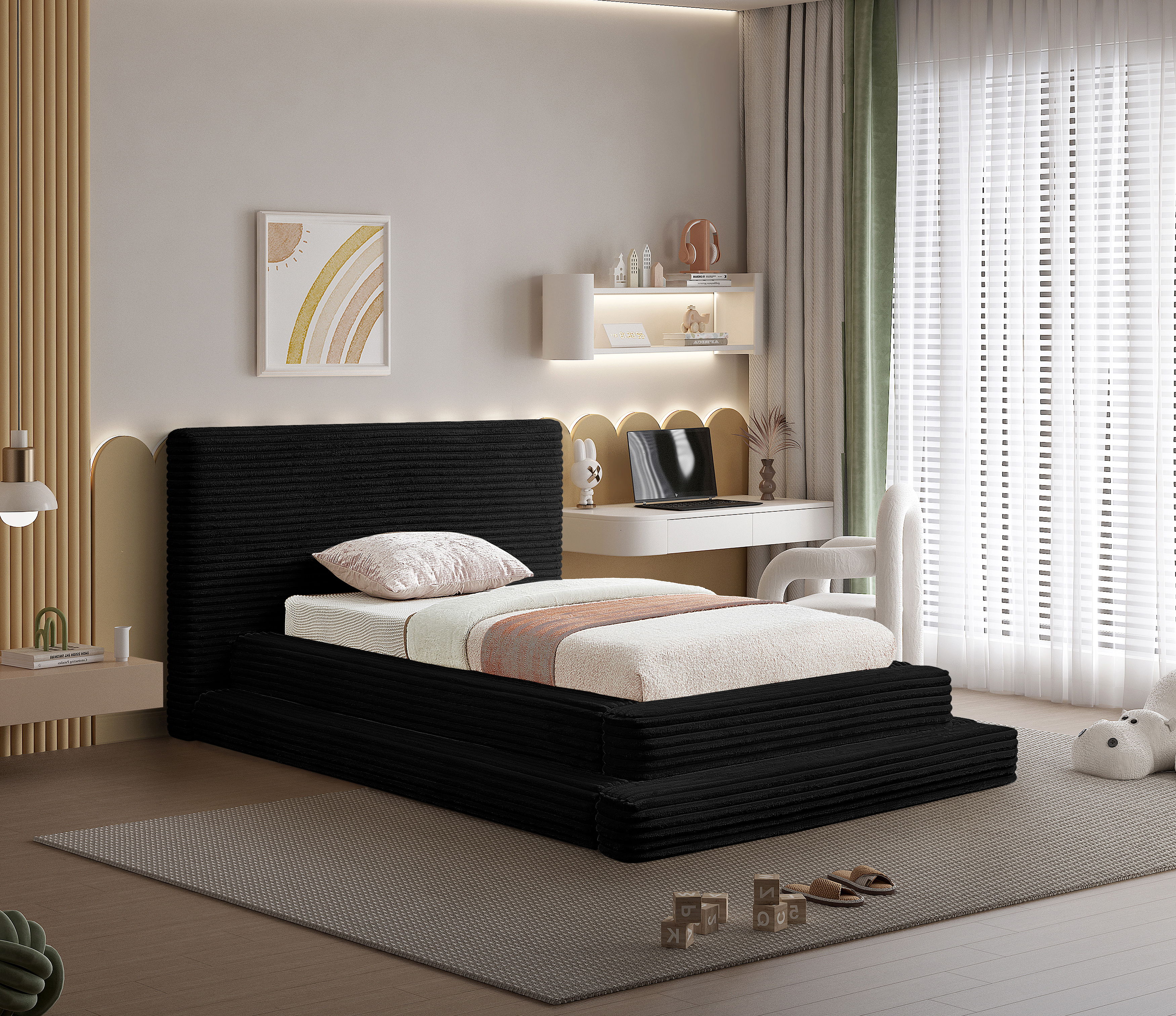 Drew - Twin Bed - Black