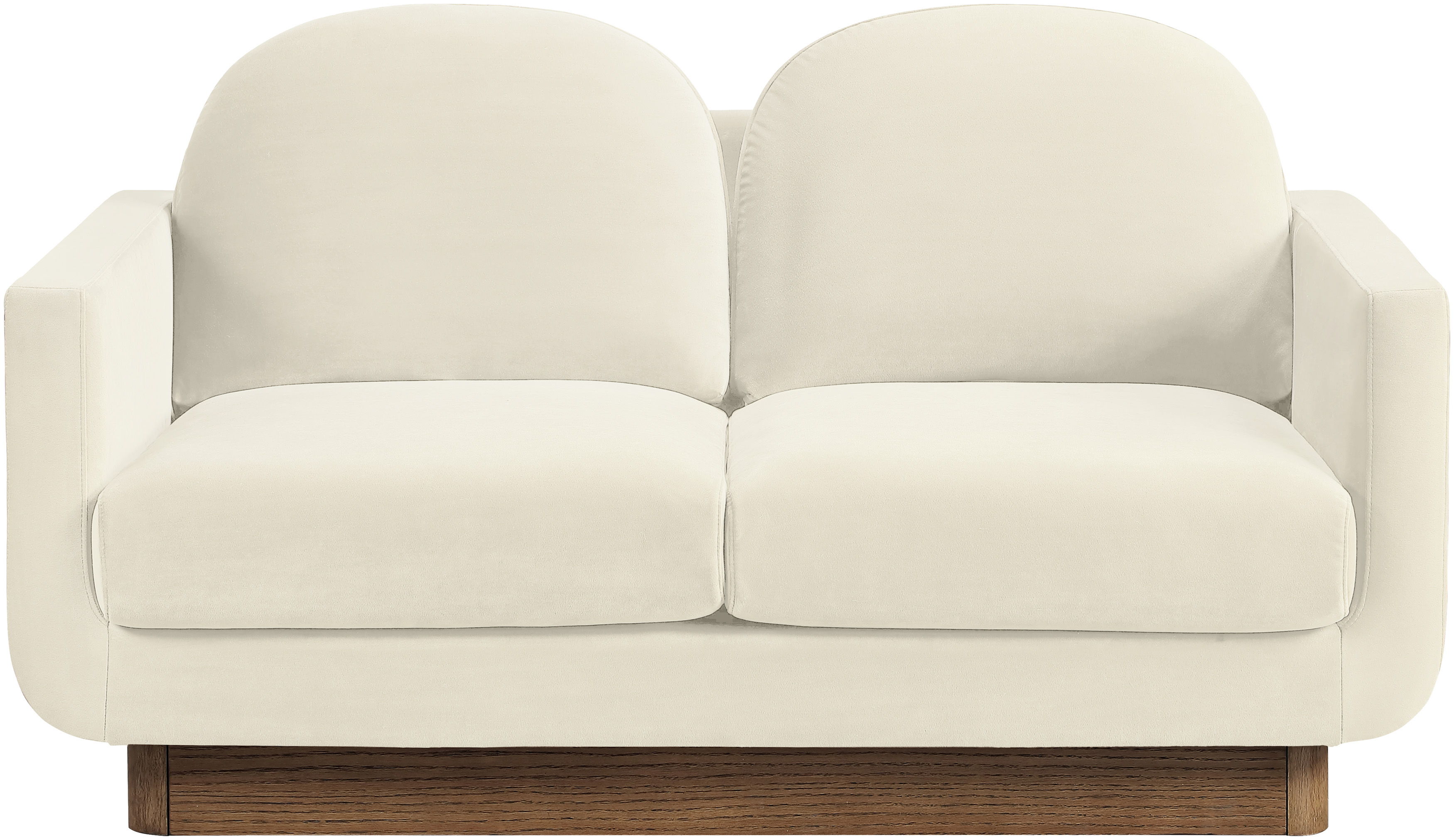 Diviento - Velvet Performance Fabric Upholstered Loveseat - Cream
