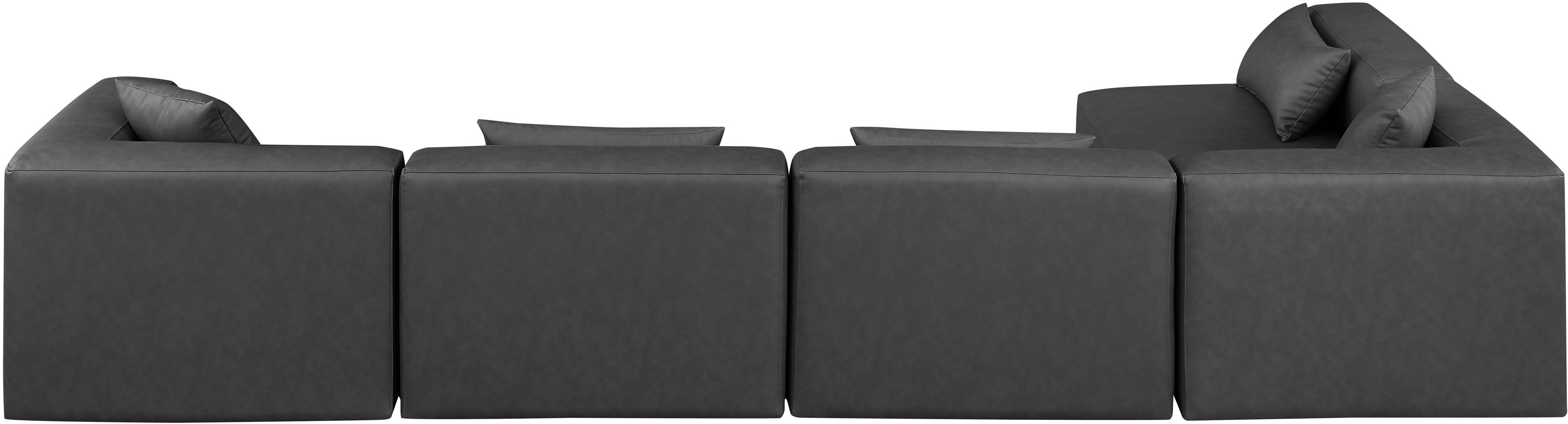 Cube - 5 Piece Modular Sectional - Charcoal Gray