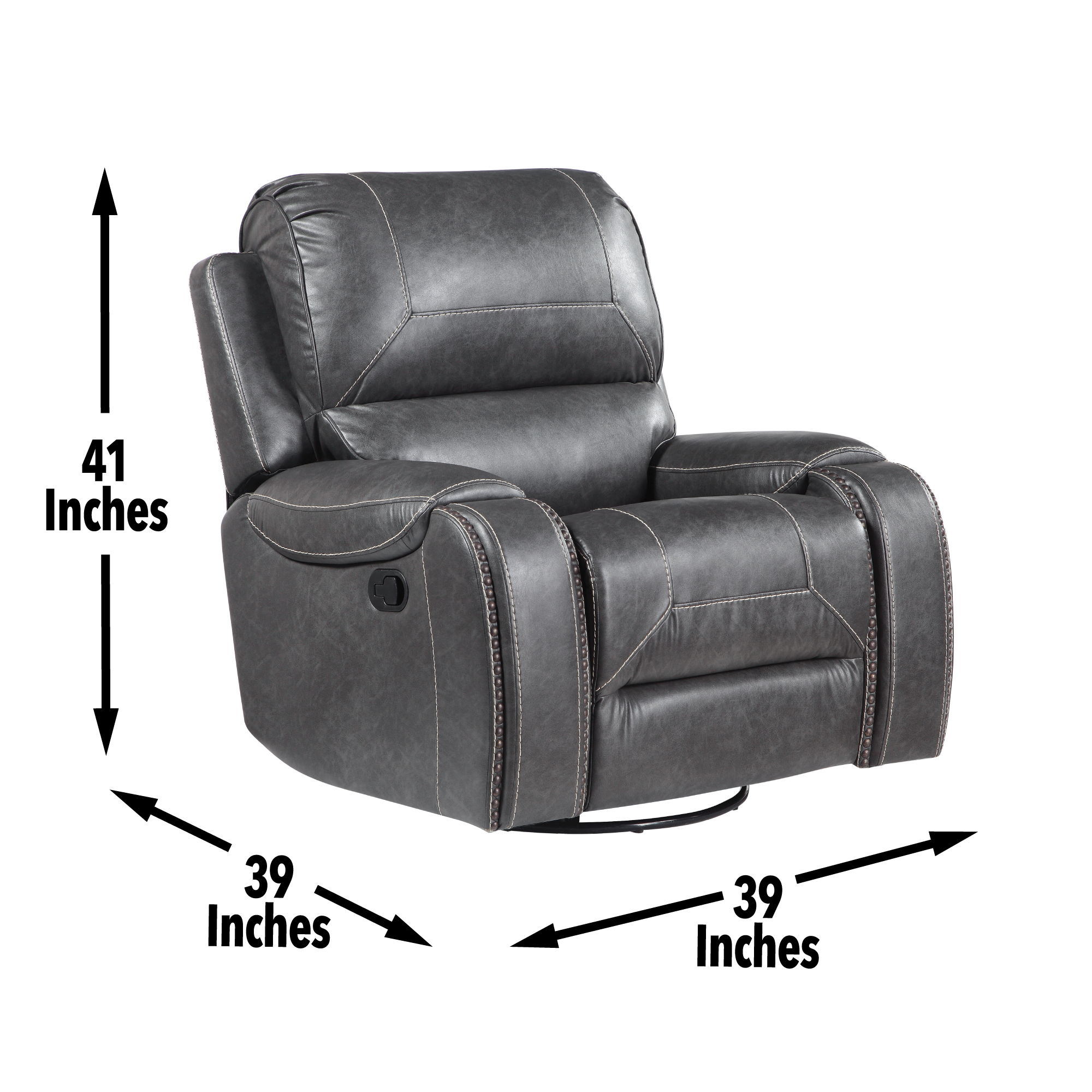 Keily - Manual Motion Swivel Recliner - Gray