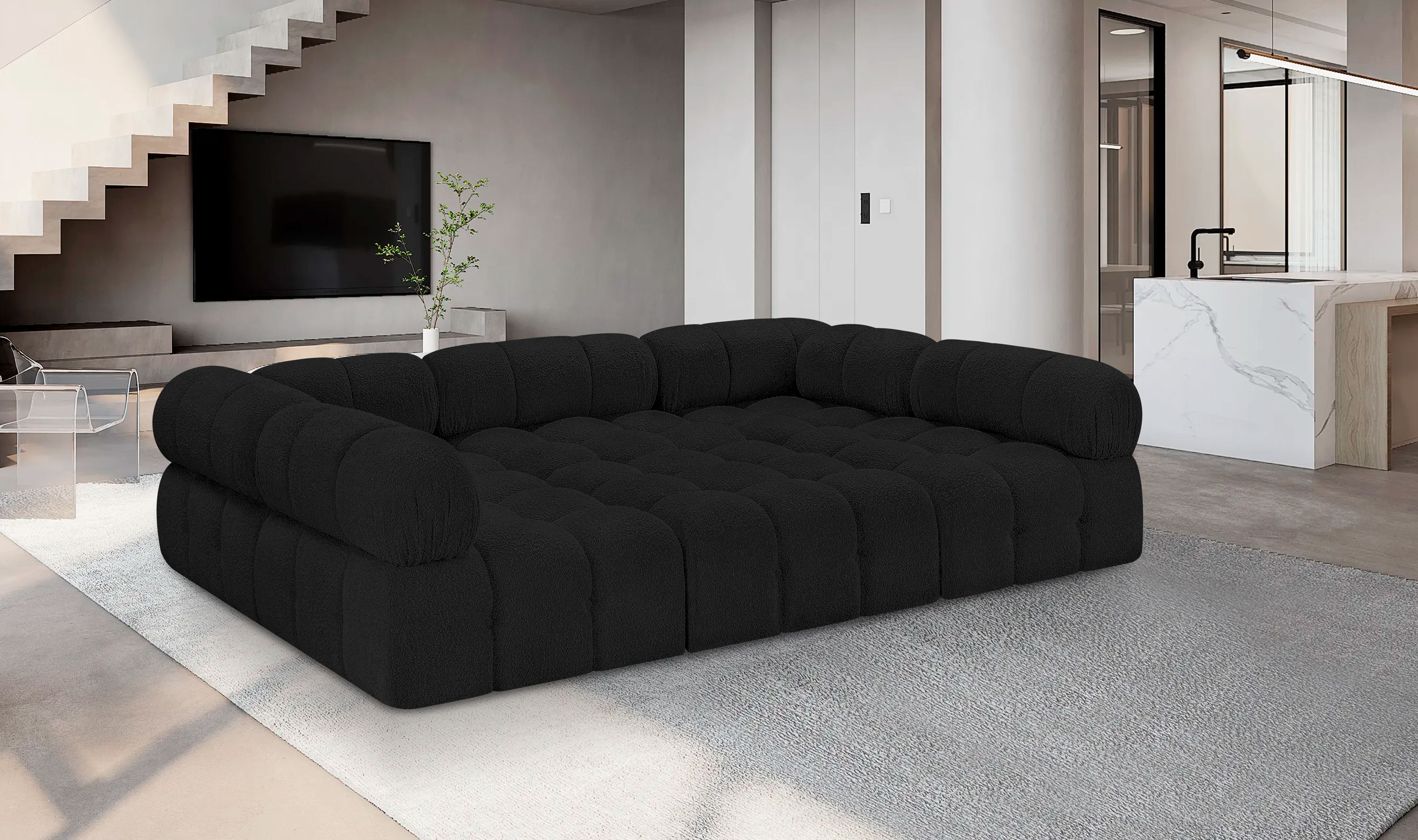Ames - 6 Piece Modular Sectional - Black