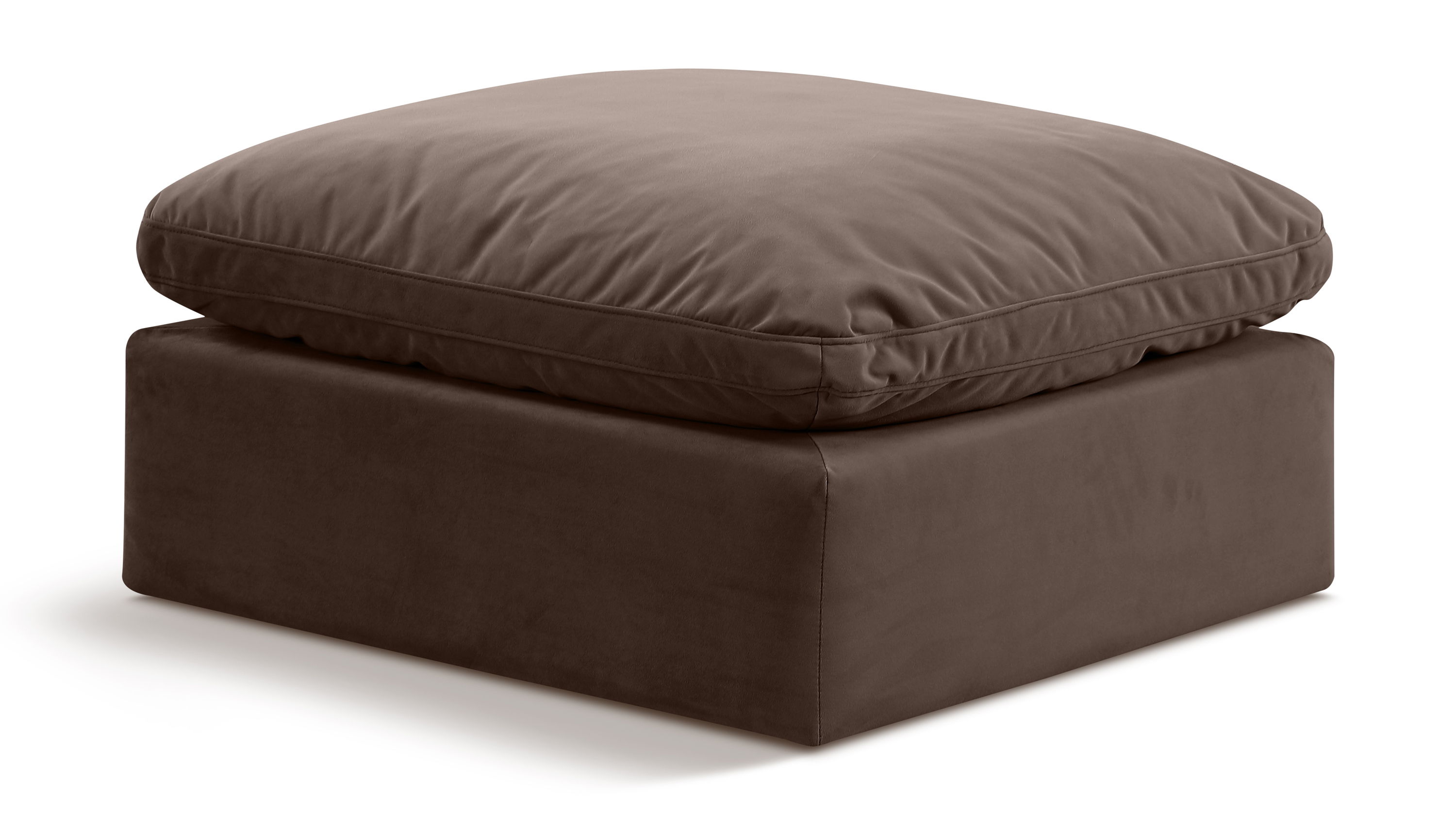Indulge - Velvet Ottoman - Brown
