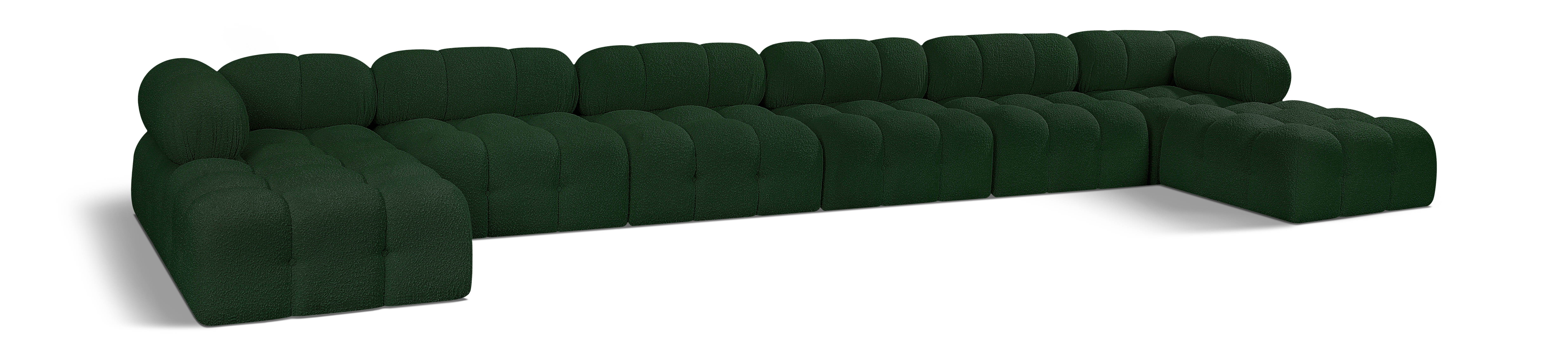 Ames - 8 Piece Fabric Modular Sectional - Green