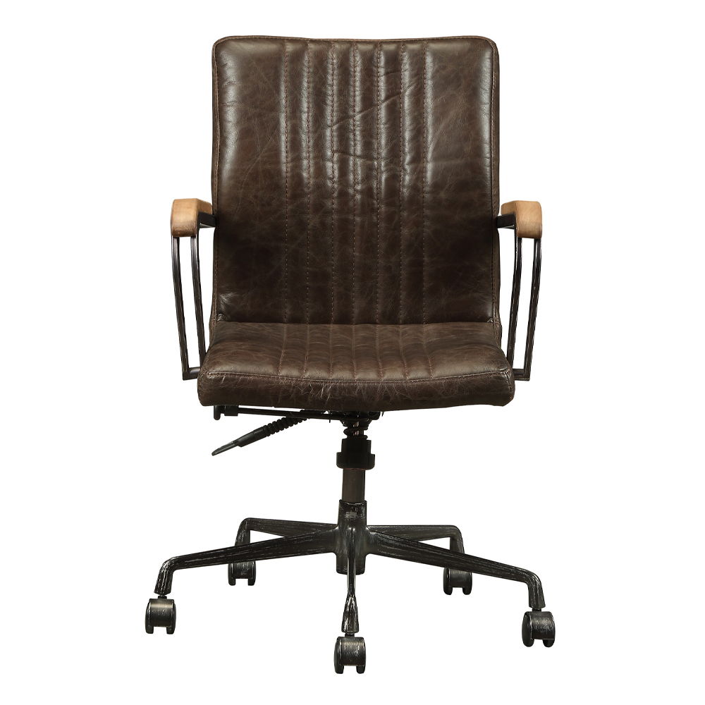 Joslin - Office Chair - Distress Chocolate Top Grain Leather, dark brown, view 6
