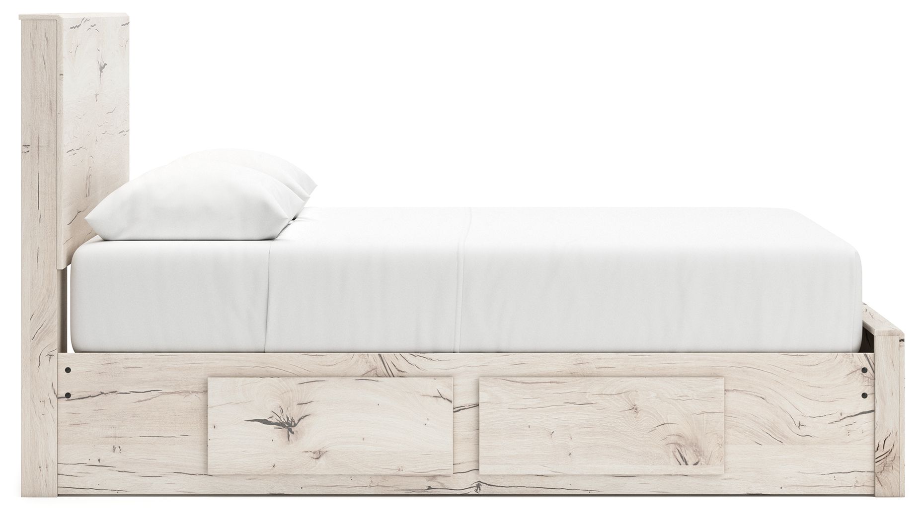 Ashley Furniture Lawroy - Queen Panel Bed With Storage Footboard And 2 Under Bed Storage Units - Light Natural - Image 7