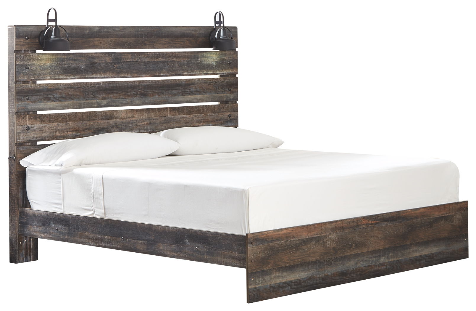 Ashley Furniture Drystan - 6 Pc. - Dresser, Mirror, Chest, King Panel Bed - Brown / Beige - Image 6