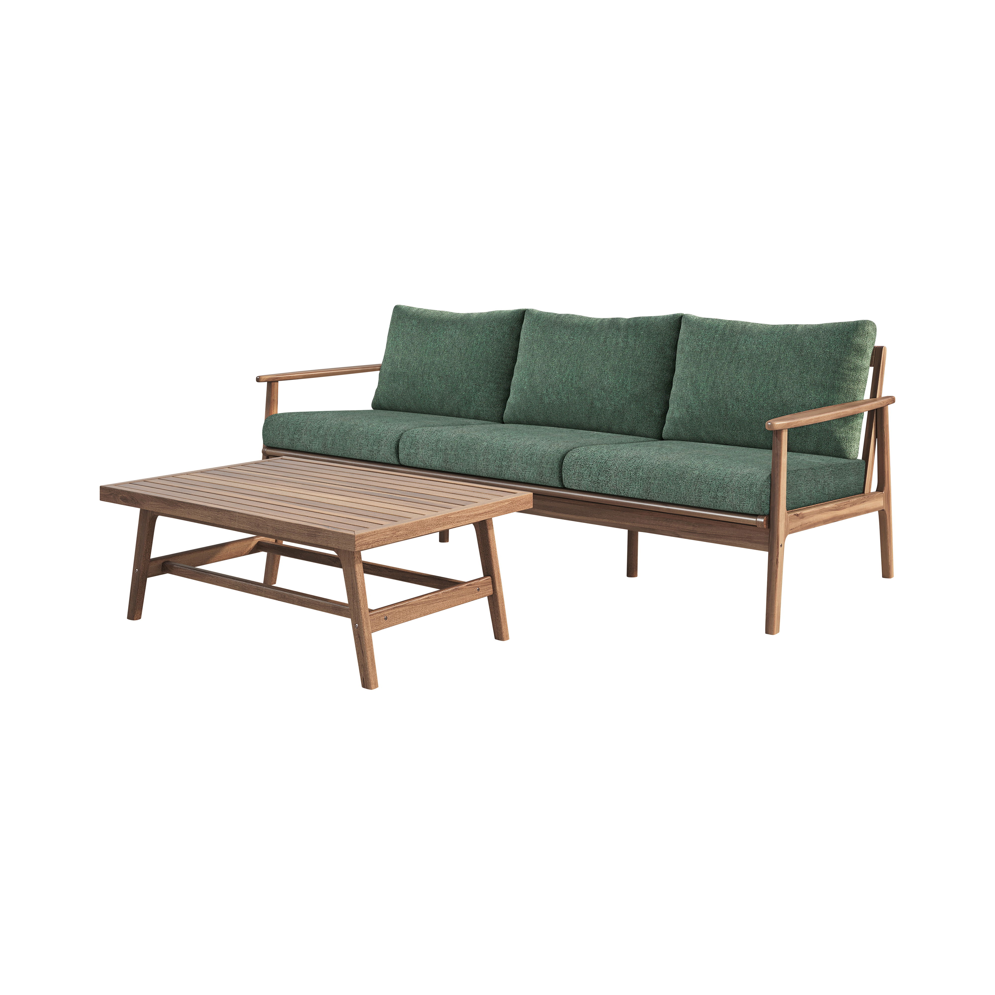 Ashton - 2 Piece Outdoor Set (Sofa & Coffee Table) - Moss