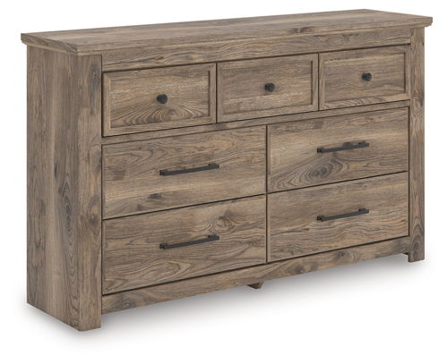 Rusticott - Seven Drawer Dresser - Brown, light brown
