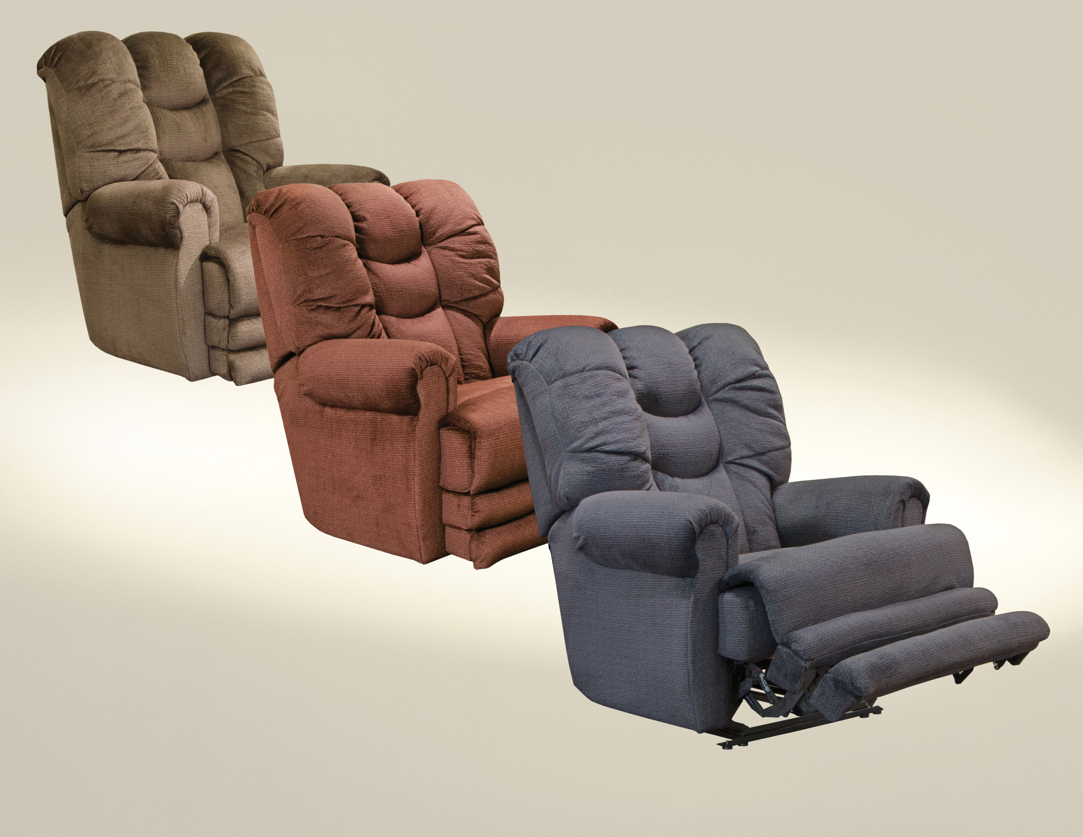 Malone - Power Lay Flat Recliner With Extended Ottoman - Truffle