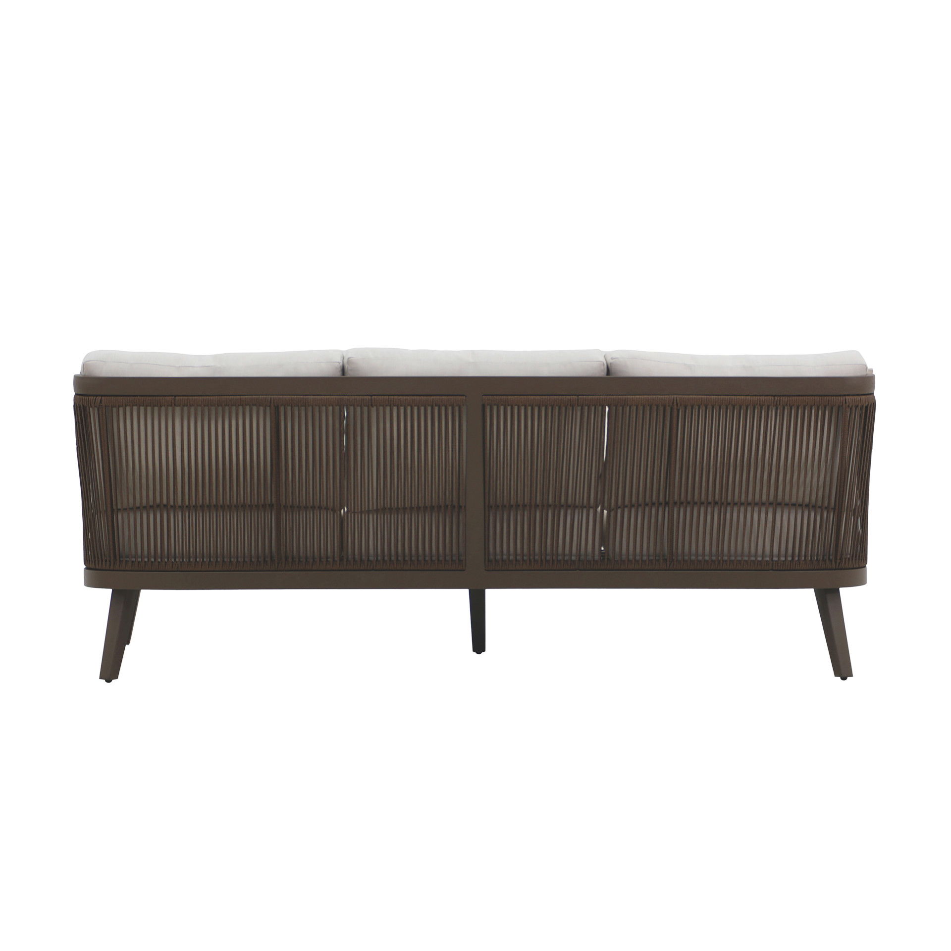 Genova - Patio Sofa With Two Accent Pillows - Gray, light gray, view 5