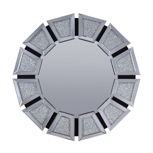 Noralie - Accent Mirror - Mirrored, Faux Diamonds, silver