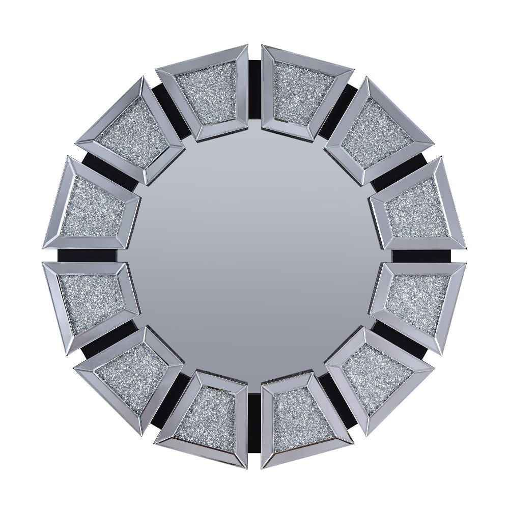 Noralie - Accent Mirror - Mirrored, Faux Diamonds, silver