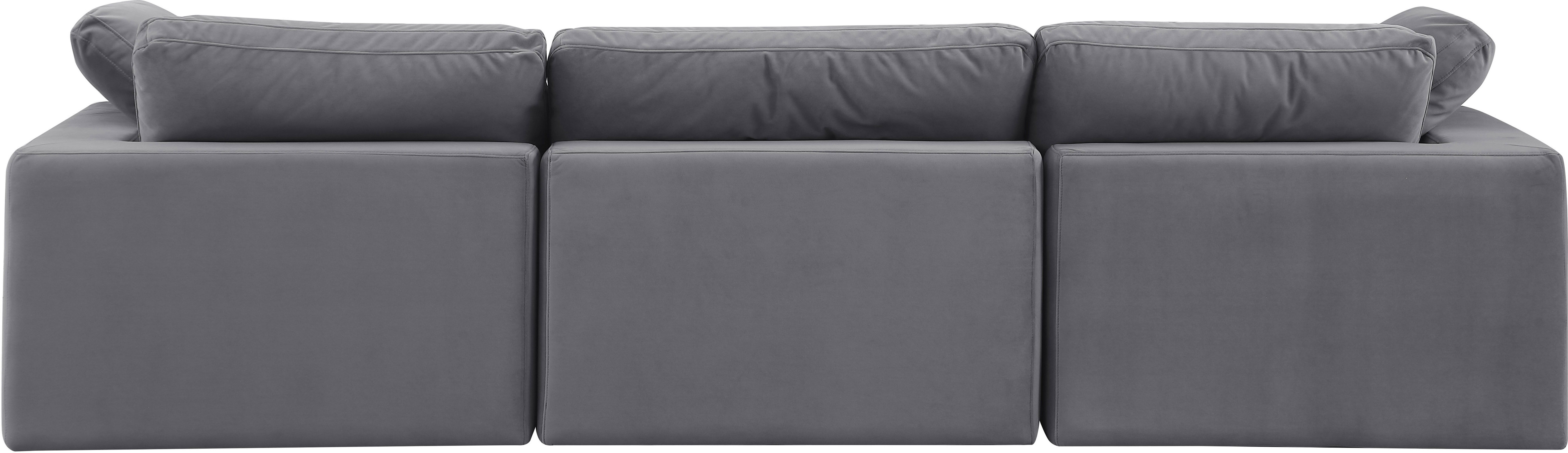 Comfy - Velvet Modular Sofa 3 Pieces - Dark Gray