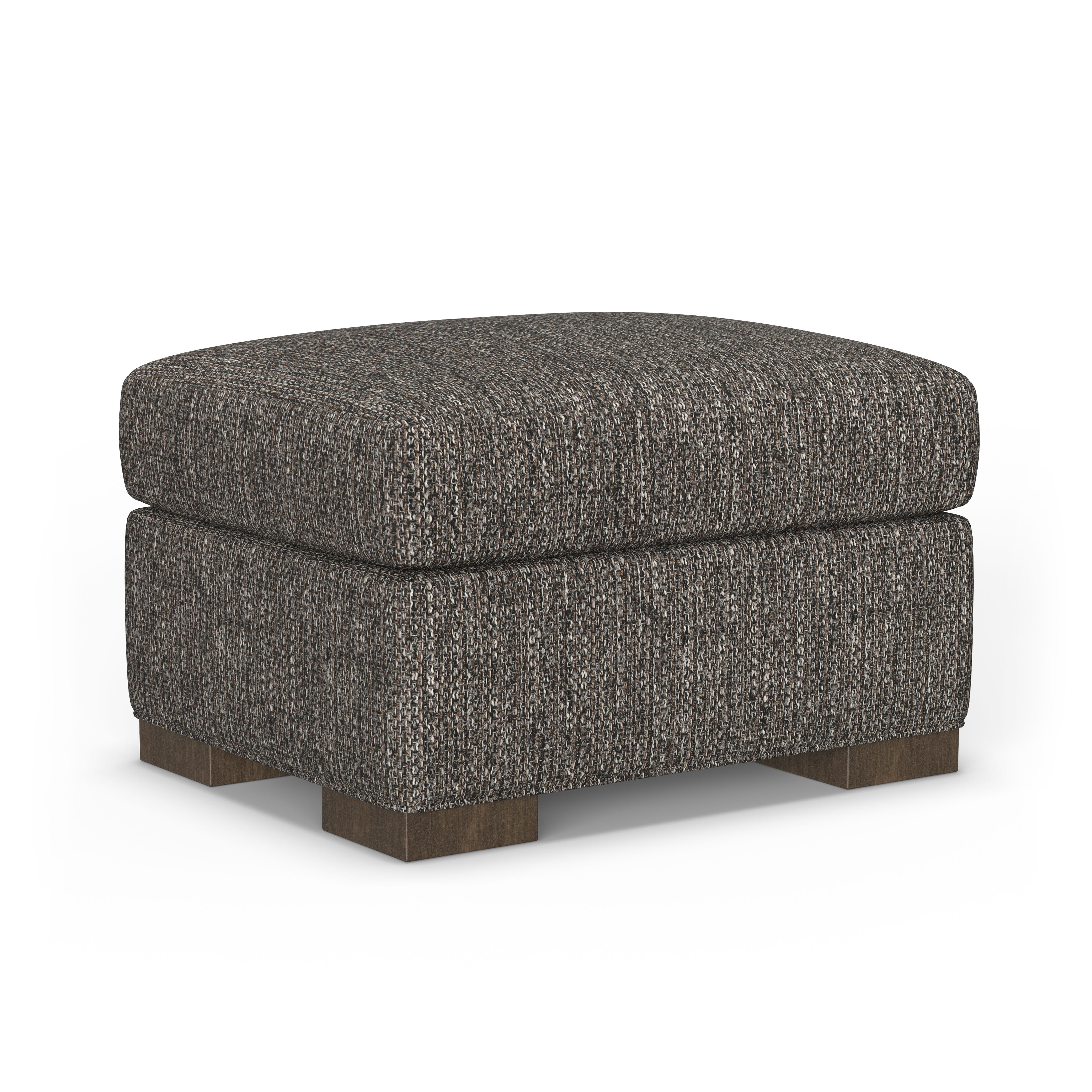 Jasper - Fabric Stationary Ottoman, dark gray