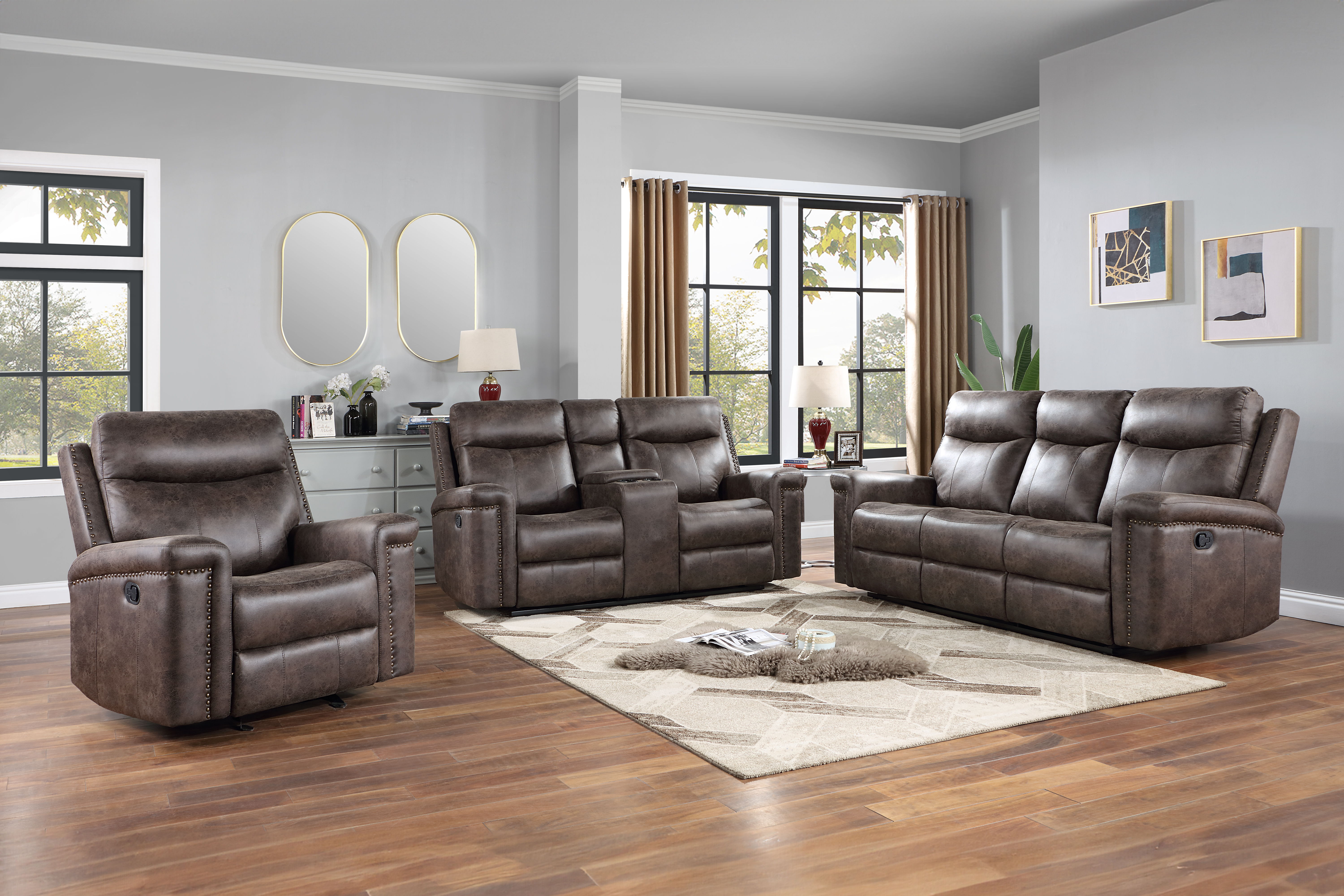 Quade - Sofa With Power Footrest - Mocha