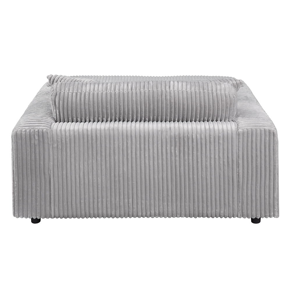 Hilde - Chaise With 2 Pillows - Light Gray Corduroy, light gray, view 3