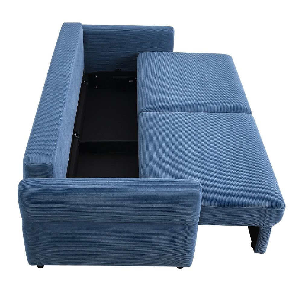 Haran - Sofa With Sleeper - Blue Fabric, blue, view 2